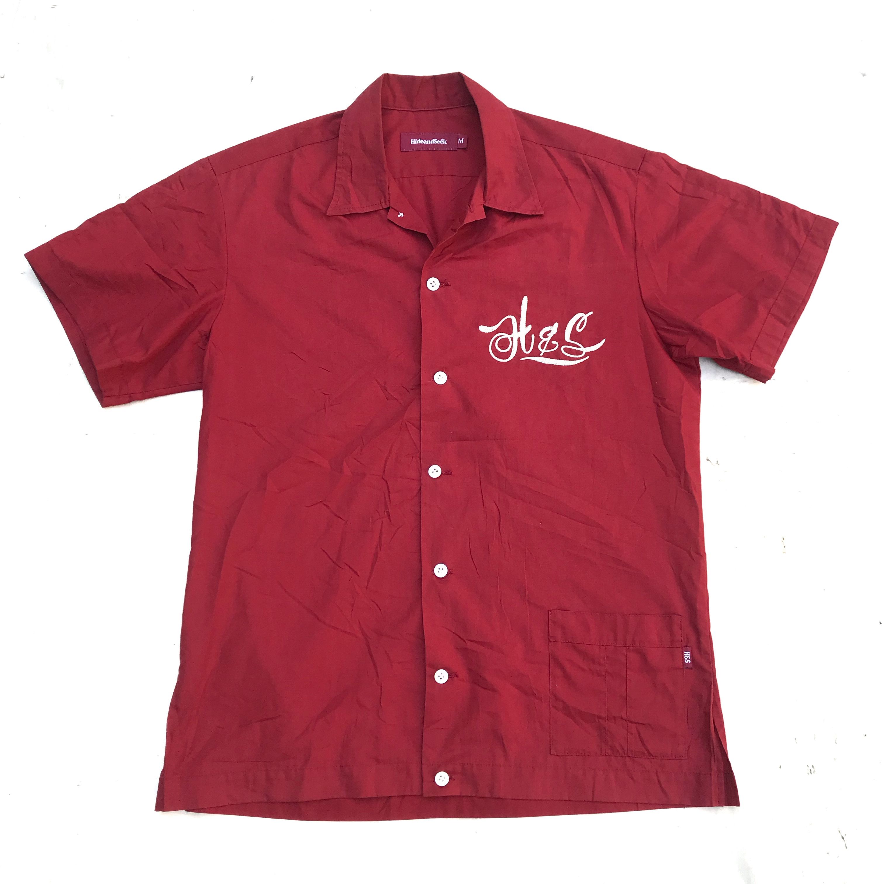 Japanese Brand Hide and seek japan Open Colar red shirt short sleeves shirt Size US M / EU 48-50 / 2 - 1 Thumbnail