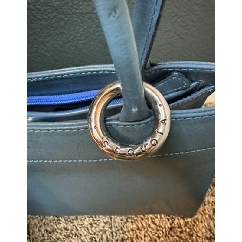 Vintage Sequoia Paris Blue Leather Shoulder Bag Late 90's Size ONE SIZE - 2 Thumbnail