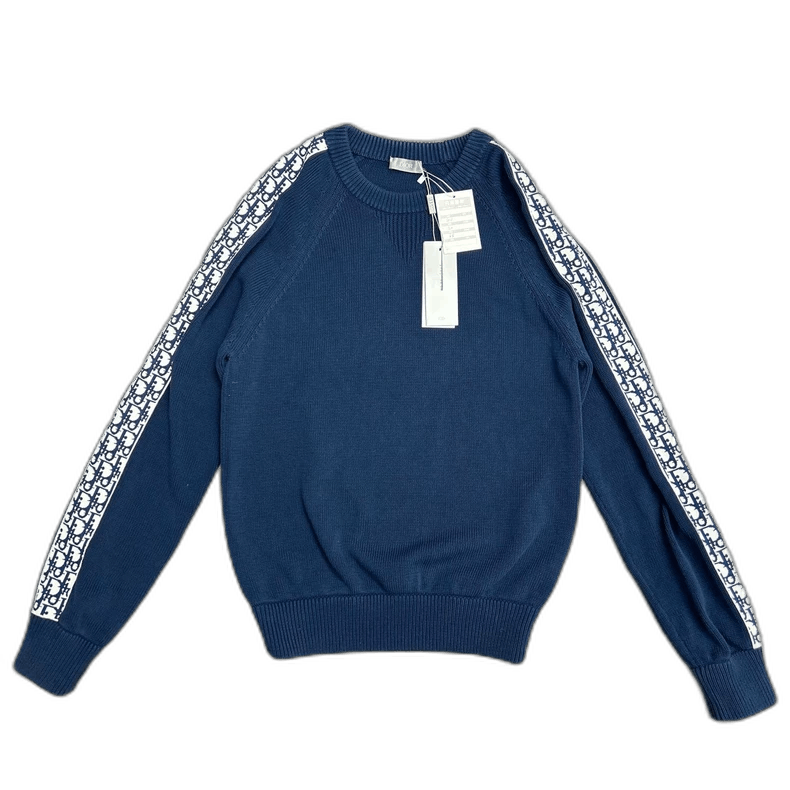 Dior Blue Sweater with Logo Print