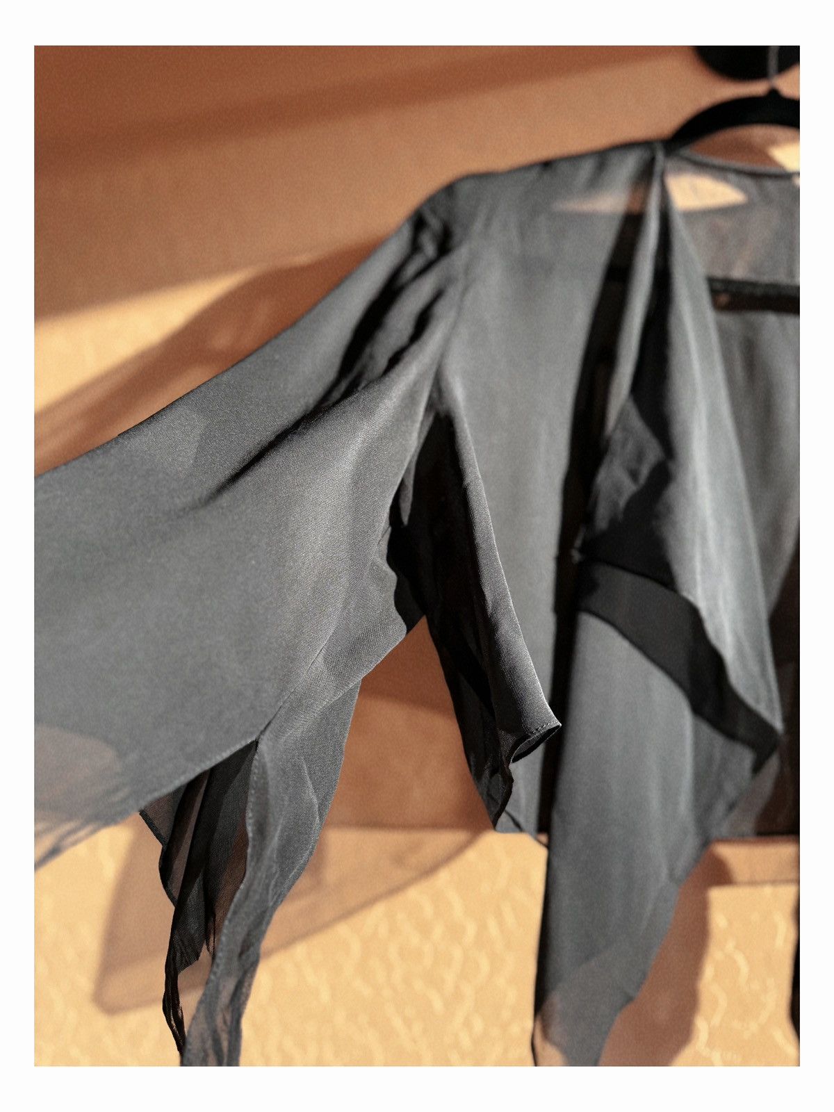 Other Sheer Black Waterfall Shrug – Lightweight Gothic/Boho Layer Size M / US 6-8 / IT 42-44 - 5 Thumbnail