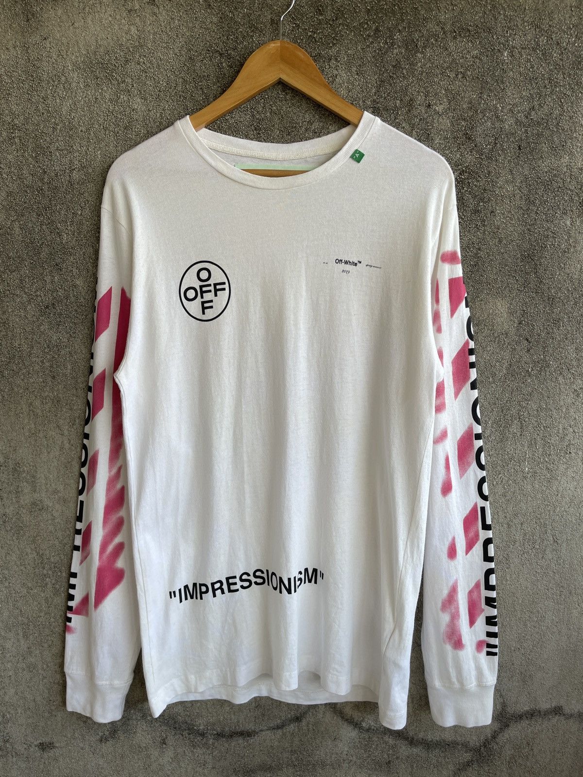 Off-White AW19🔥OFF WHITE✖️VIRGIL ABLOH🔥White Diag Stencil L/S Tshirt Size US M / EU 48-50 / 2 - 6 Thumbnail