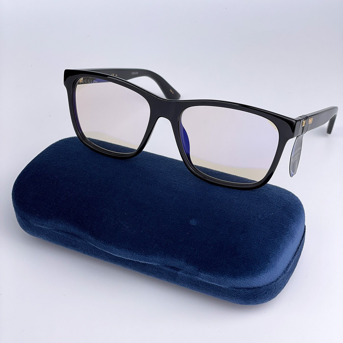 image of New Gucci Gg0746S 005 Transition Rectangle Sunglasses in Black/Yellow, Men's