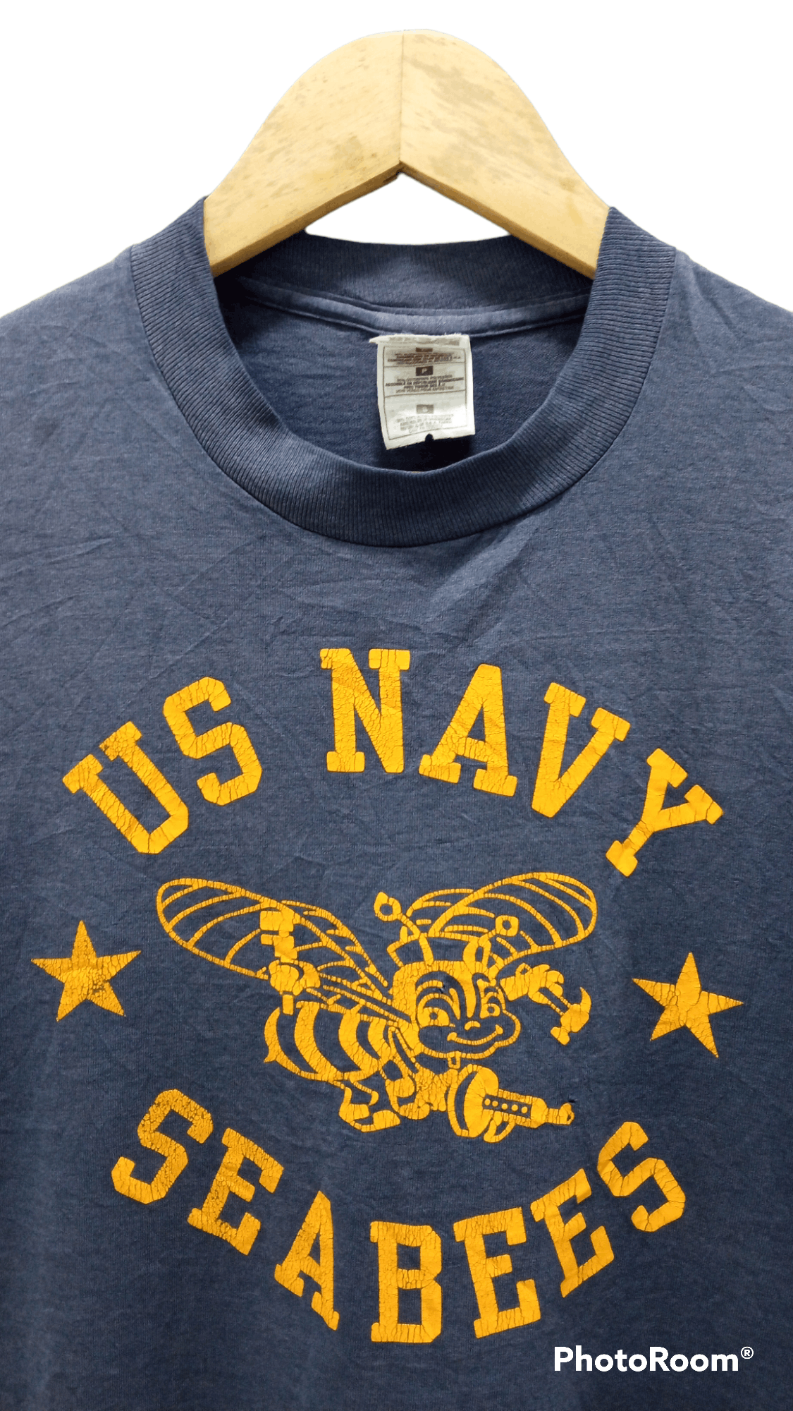 Fruit Of The Loom × Vintage 🔥🔥Vintage 90s USN US Navy Seabees T-Shirt Size US S / EU 44-46 / 1 - 11 Thumbnail