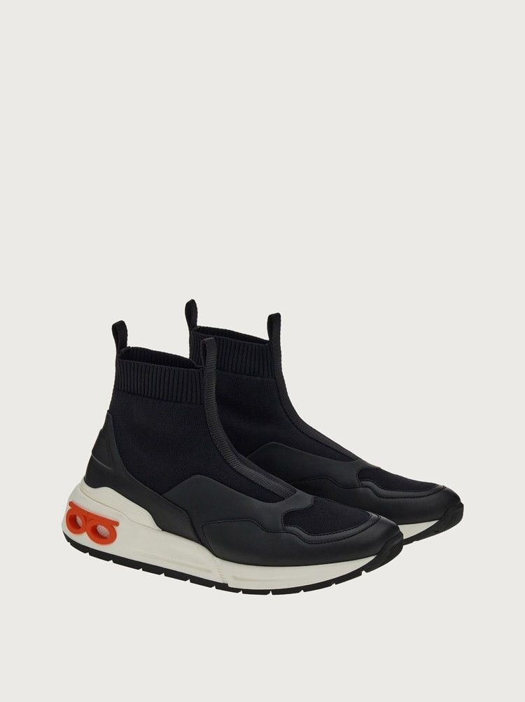 Salvatore Ferragamo o1s1rm1224 Gancini Sock Sneakers in Black Size US 11.5 / EU 44-45 - 4 Thumbnail