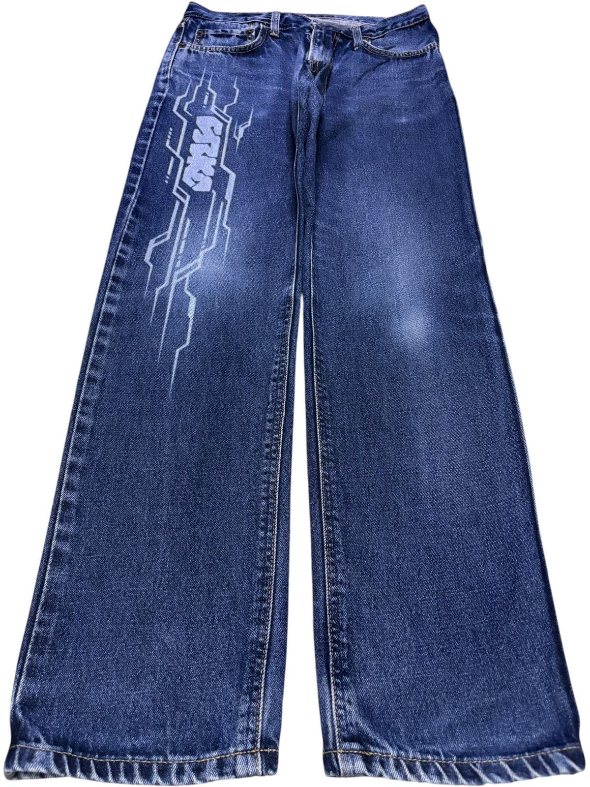 Edwin Vintage Edwin 403 Blue Wash Distressed Jeans Size US 29 - 1 Thumbnail