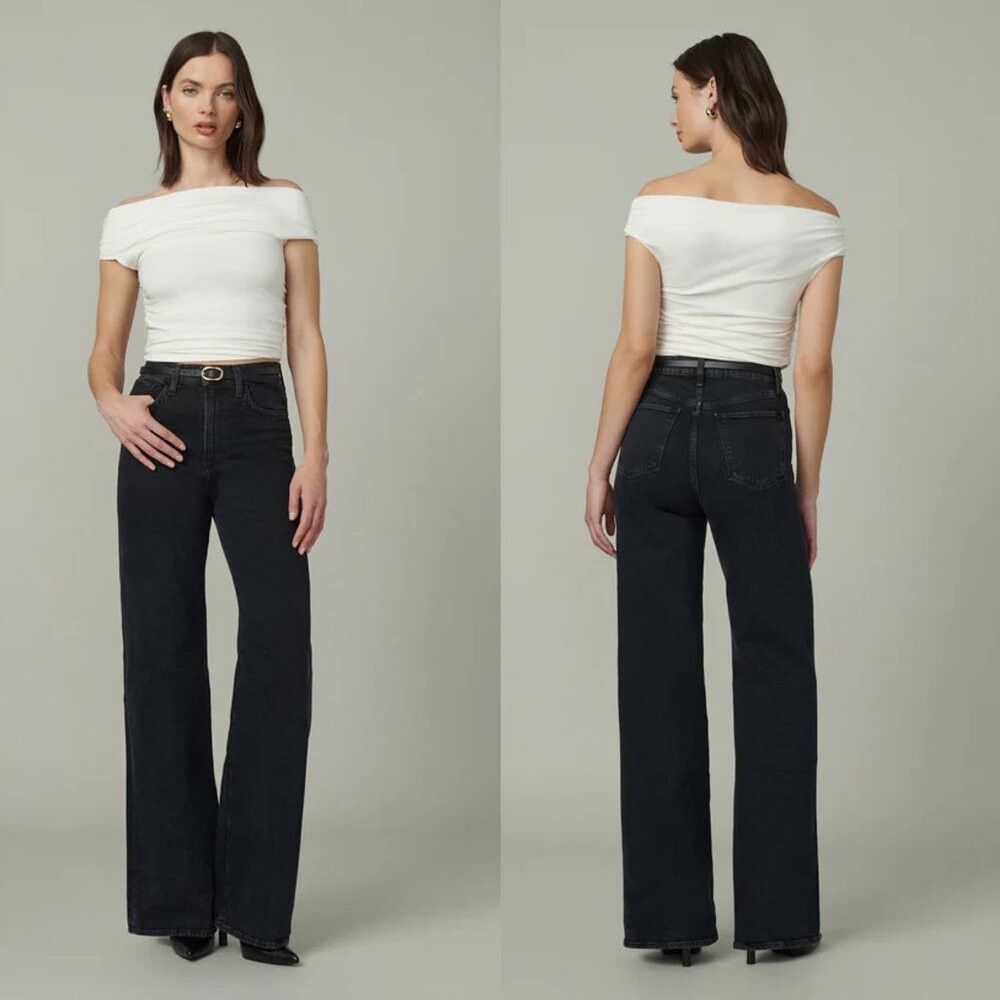 Joe's Joe's The MIA High Rise Wide Leg Black Jeans In Bewitched S Size 31" - 1 Thumbnail