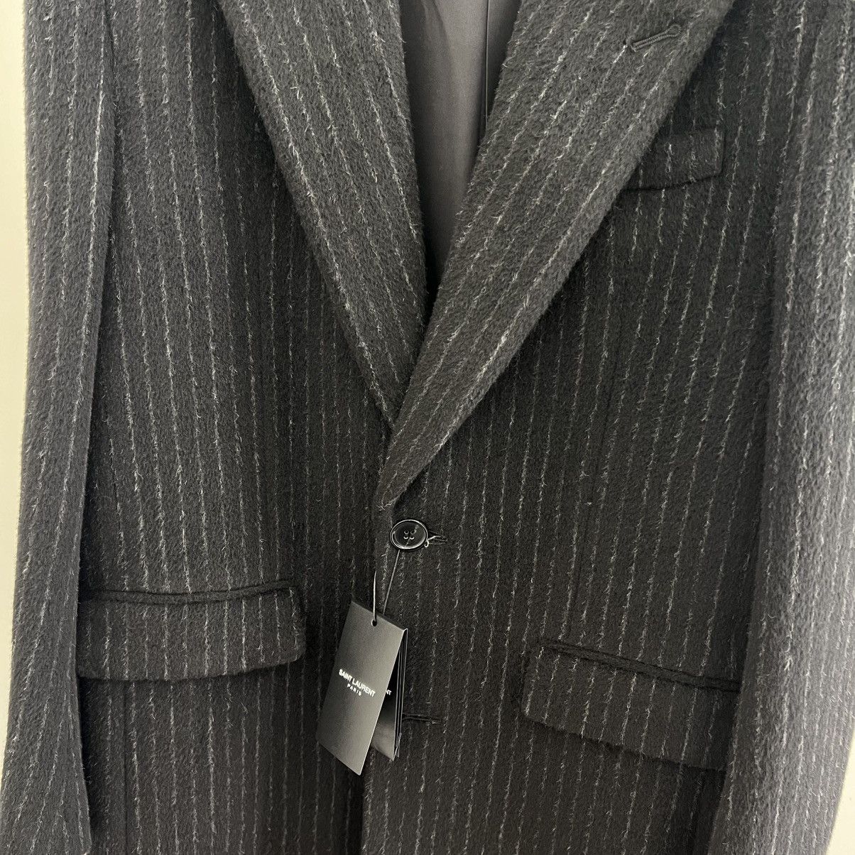 Saint Laurent Paris Saint Laurent Striped Overcoat in Large Size US L / EU 52-54 / 3 - 3 Thumbnail