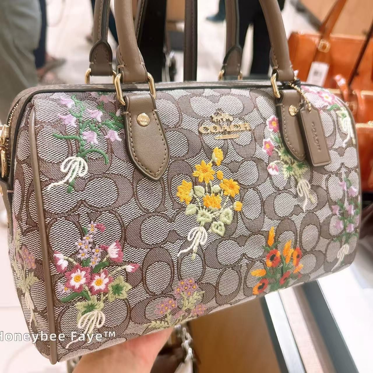 Coach Rowan Satchel Bag With Floral Embroidery CDZ01 Size ONE SIZE - 6 Thumbnail