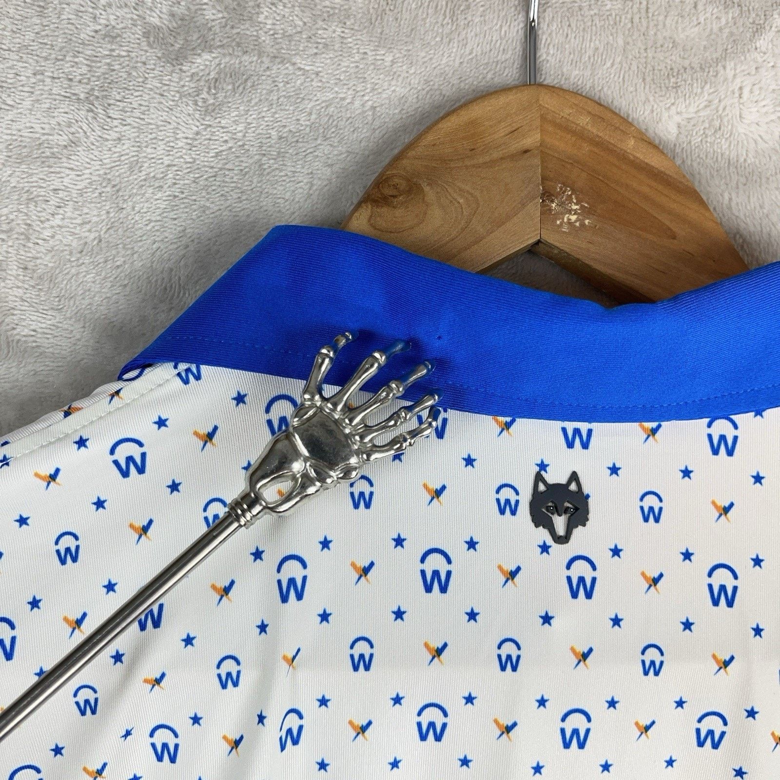 Other Greyson Golf Polo Mens Medium White Blue Workday AOP Size US M / EU 48-50 / 2 - 13 Thumbnail