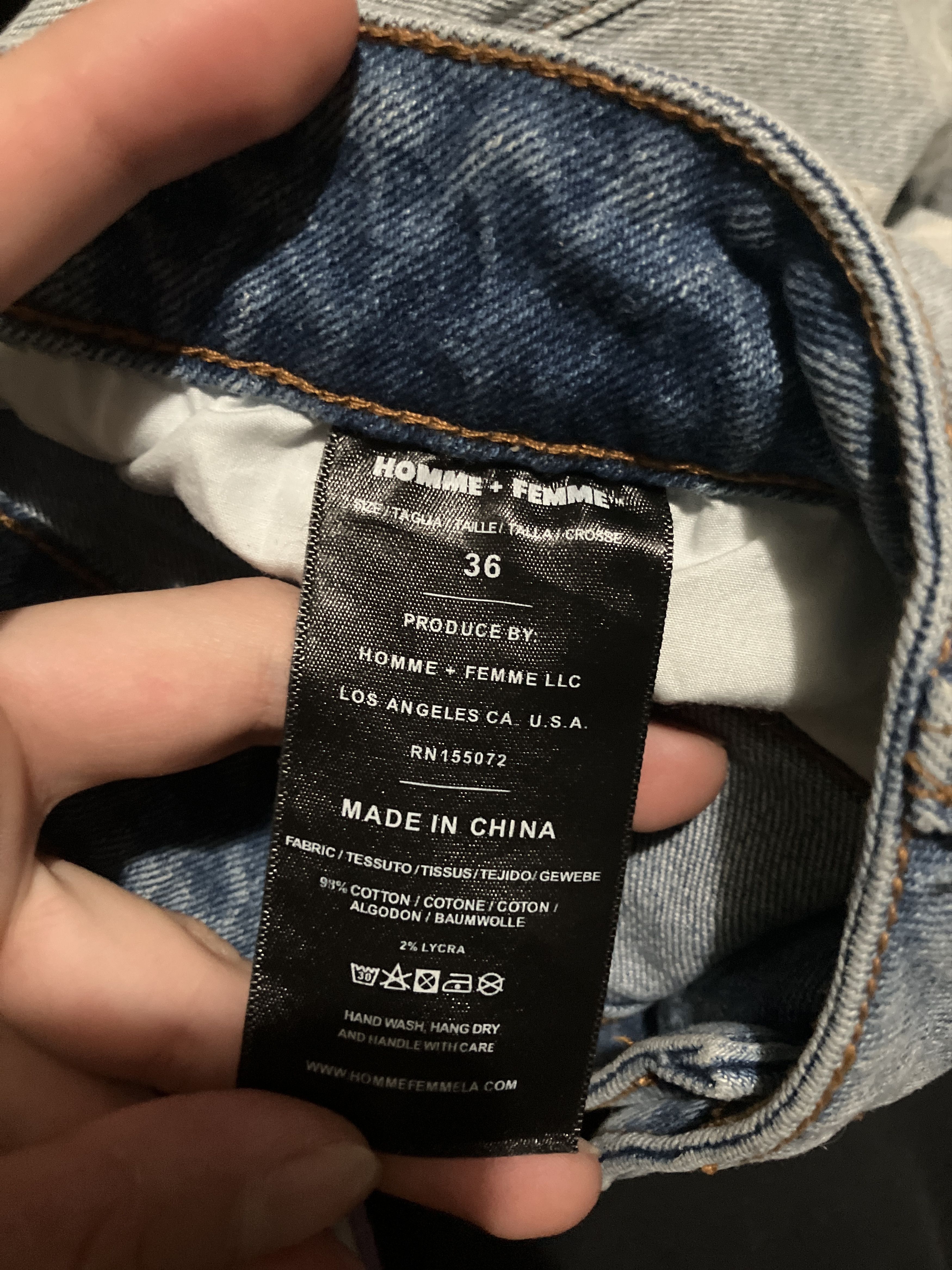 Homme + Femme La Homme Femme Jeans Letterman Denim Blue With Cheetah Letters Size US 36 / EU 52 - 1 Thumbnail