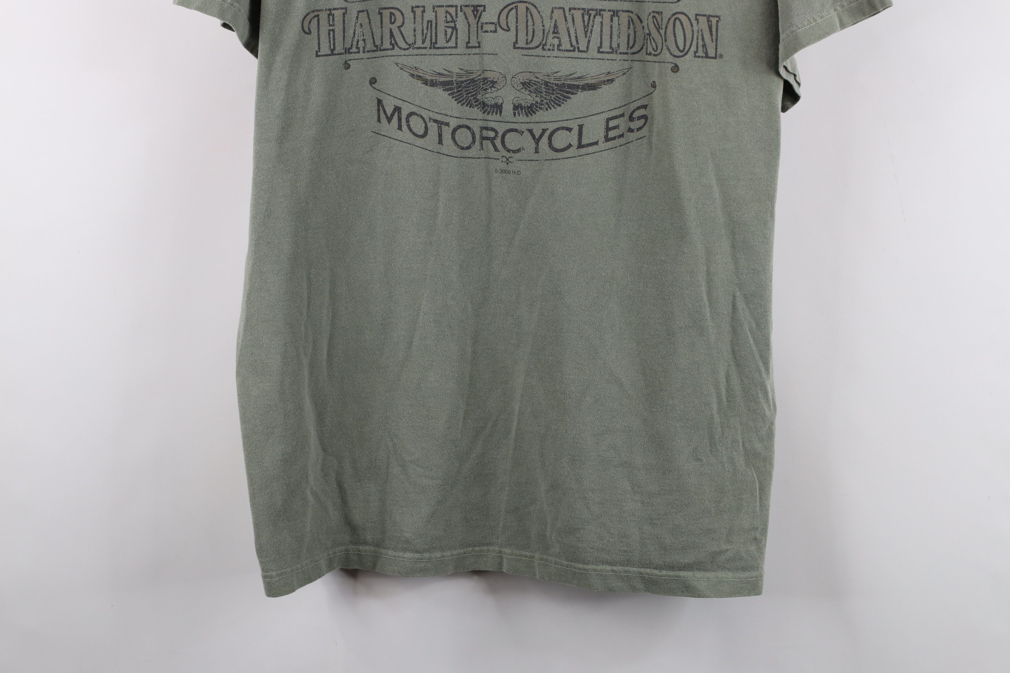 Harley Davidson Vintage Y2K Harley Davidson Fire T-Shirt Green Cotton USA Size US XL / EU 56 / 4 - 3 Thumbnail