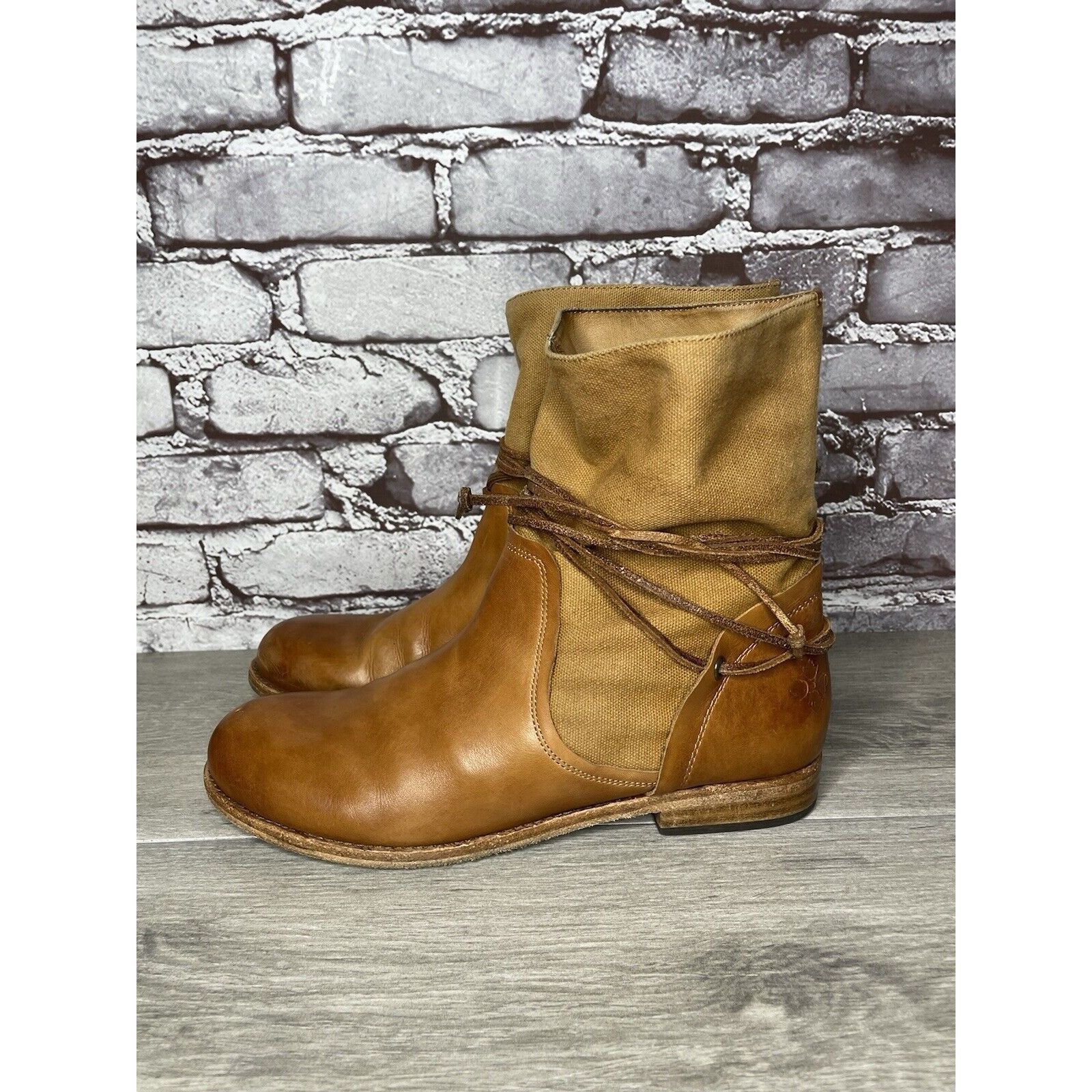 Other Patricia Nash Sabbia Brown Leather Moto Saddle Lace Boots Wo Size US 9.5 / IT 39.5 - 5 Thumbnail