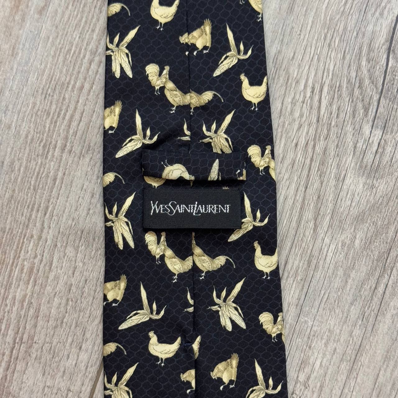 Vintage × Yves Saint Laurent Vintage Yves Saint Laurent YSL Rooster Pattern Silk Tie Size ONE SIZE - 6 Thumbnail