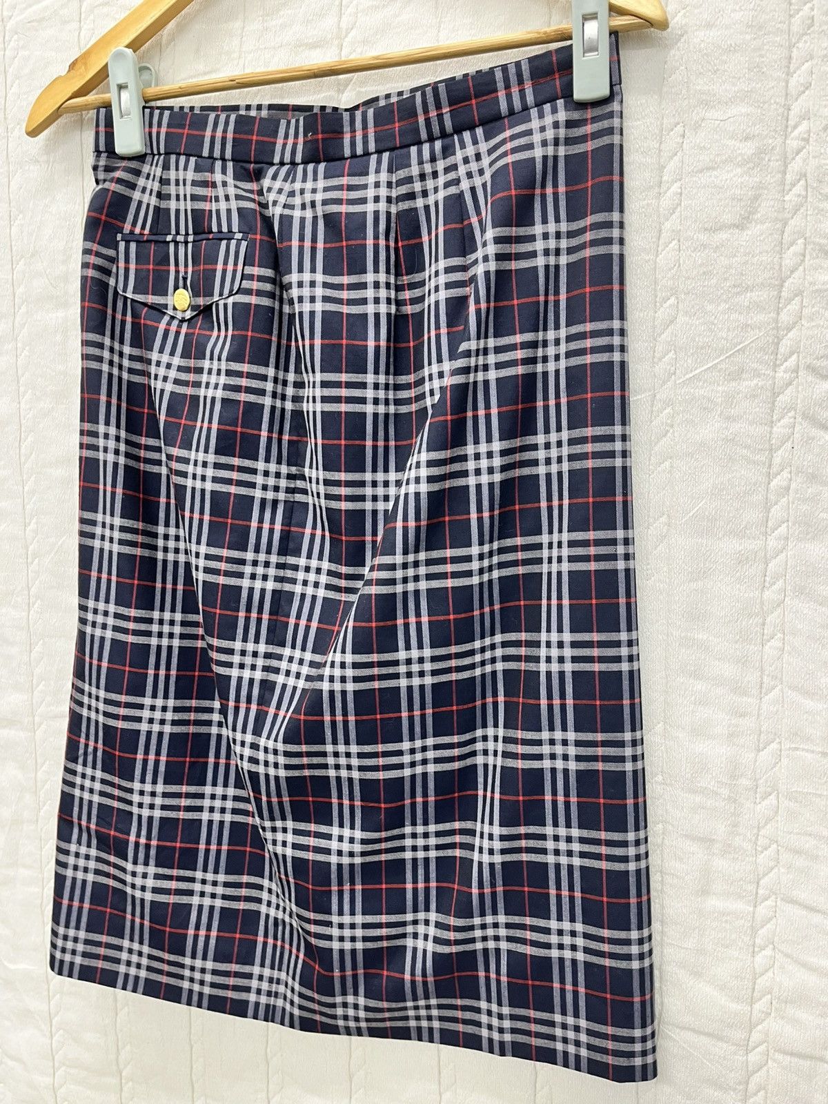 Burberry × Vintage ARCHIVE🔥BURBERRY WOOL CHECKED SKIRT Size 28" / US 6 / IT 42 - 7 Thumbnail