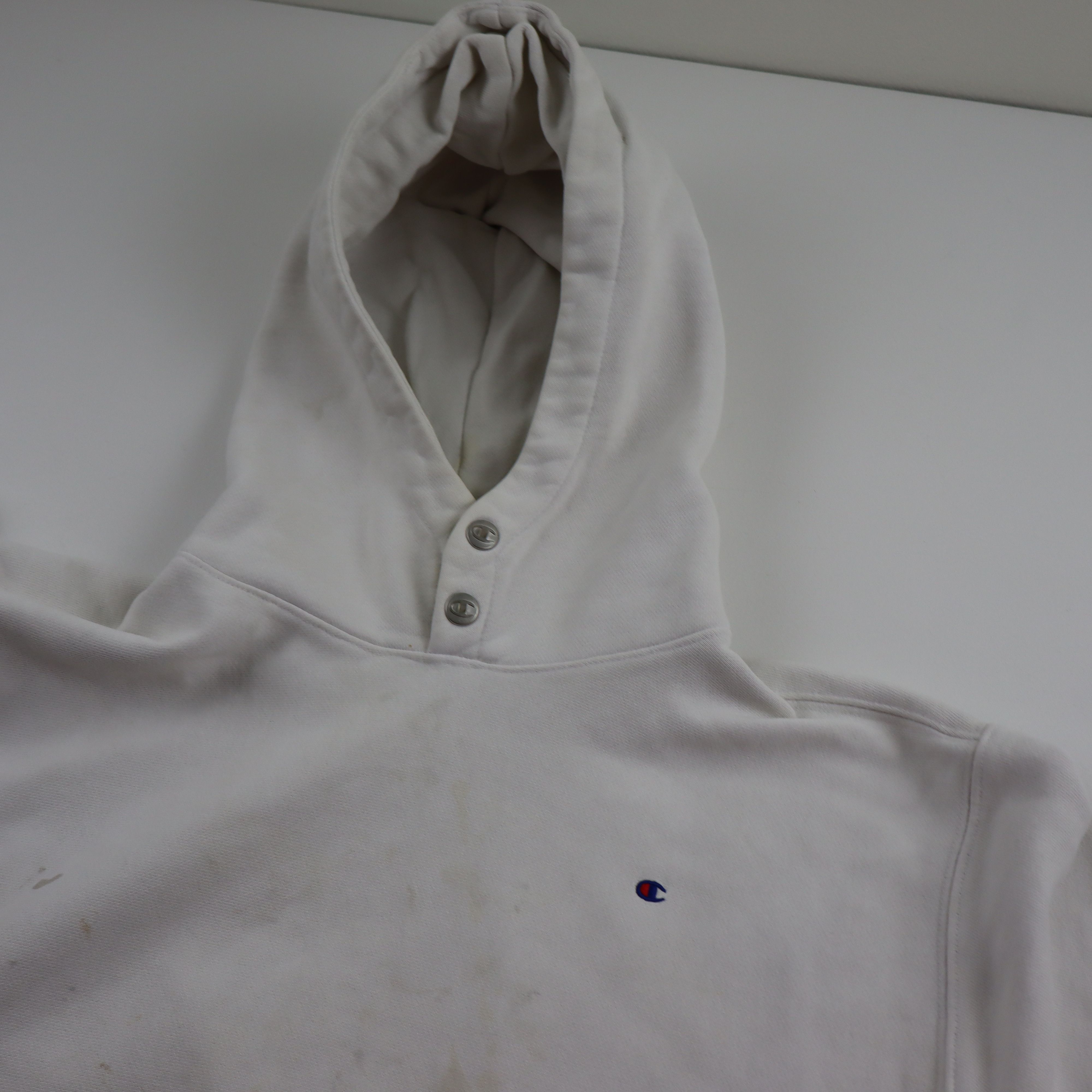 Champion × Vintage Crazy Distressed 90s Champion Reverse Weave Blank Hoodie Size US M / EU 48-50 / 2 - 5 Thumbnail