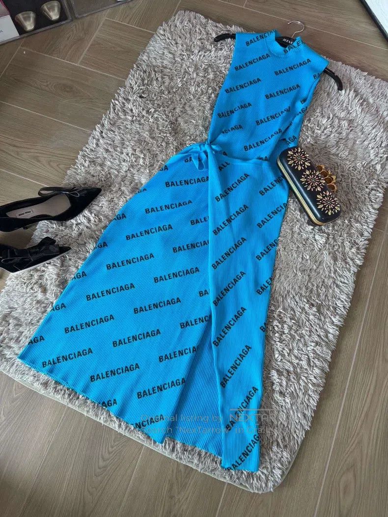 Balenciaga Balenciaga Blue Alphabet Logo Dress, Size S Size S / US 4 / IT 40 - 1 Thumbnail