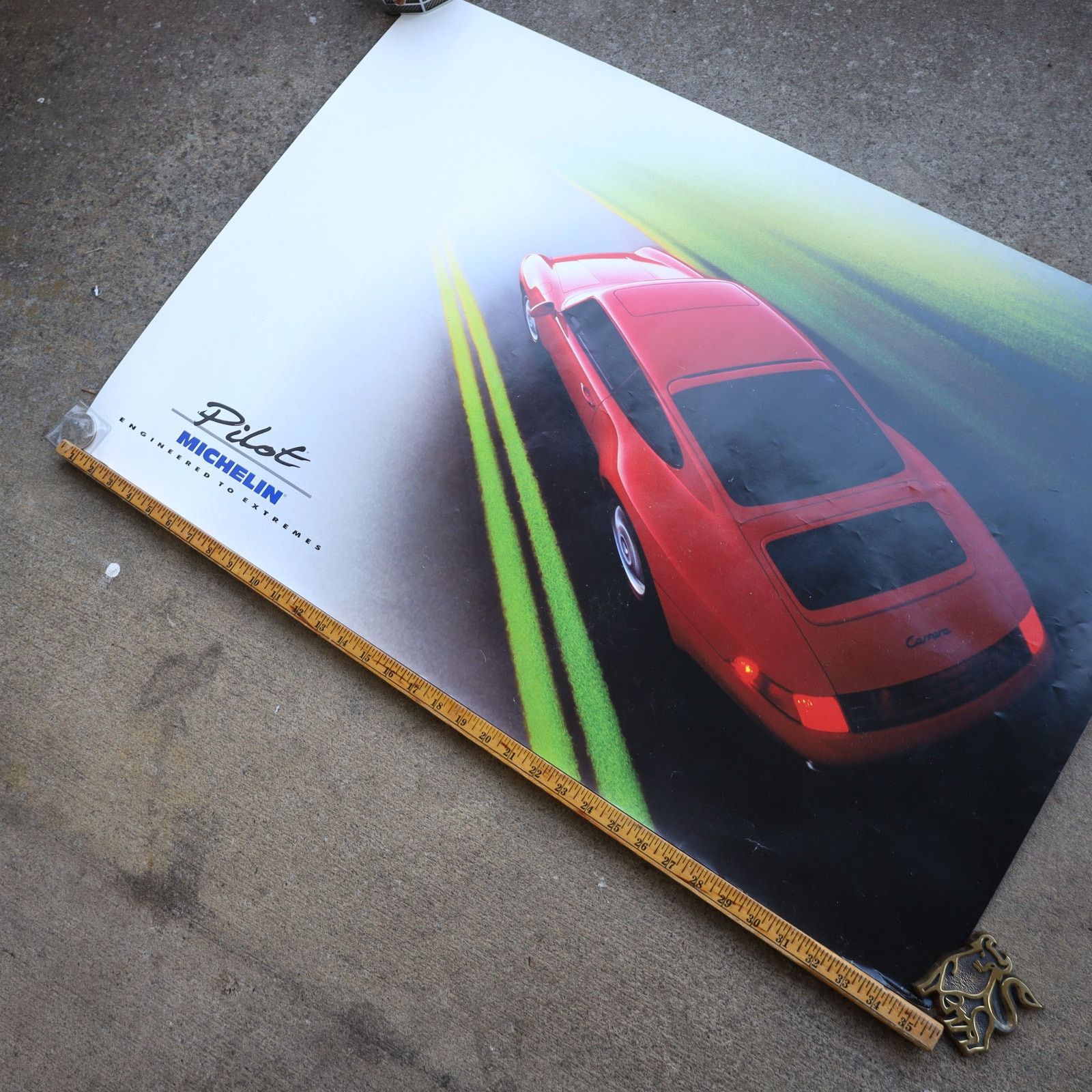 Vintage Vintage 1997 Michelin Pilot x Porsche 911 Carrera Poster Size ONE SIZE - 6 Thumbnail