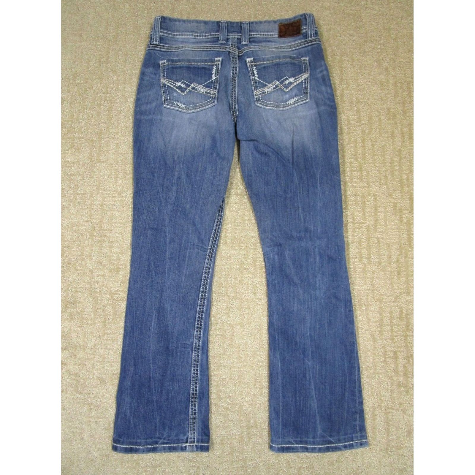 Vintage BKE Jeans Women 31 Low Rise Bootcut Petite Buckle Culture Denim Jeans Light Wash Blue 5-Pocket Logo 28in Inseam Regular Rise Womens Size 24" / US 00 / IT 34 - 3 Thumbnail