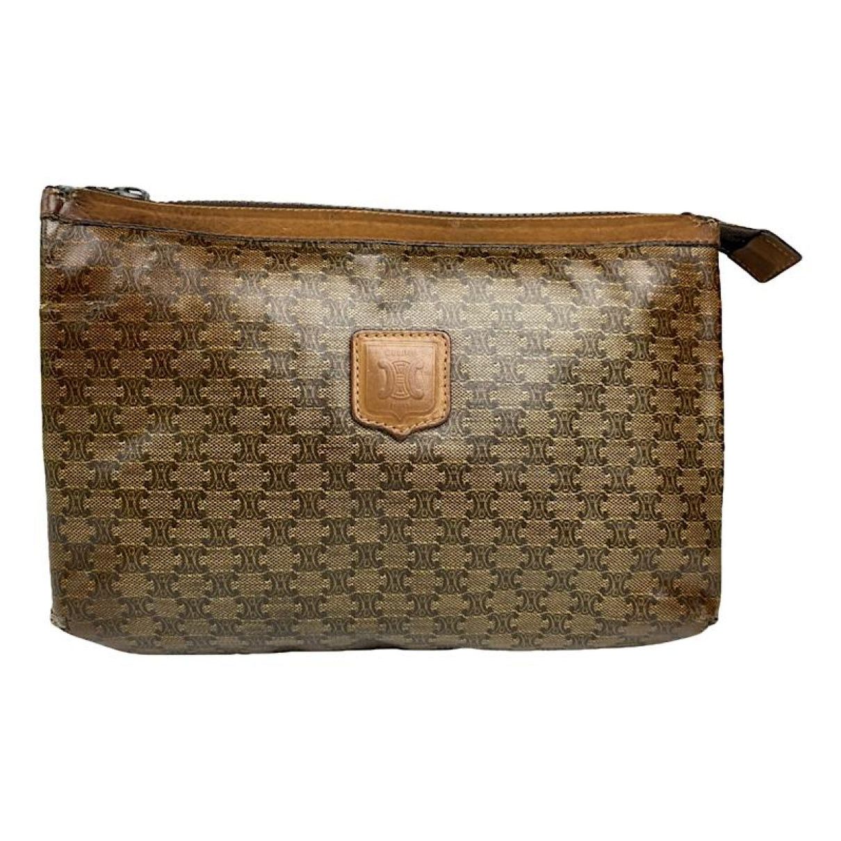 Celine Triomphe Vintage Brown Leather Clutch Bag Size ONE SIZE - 1 Thumbnail