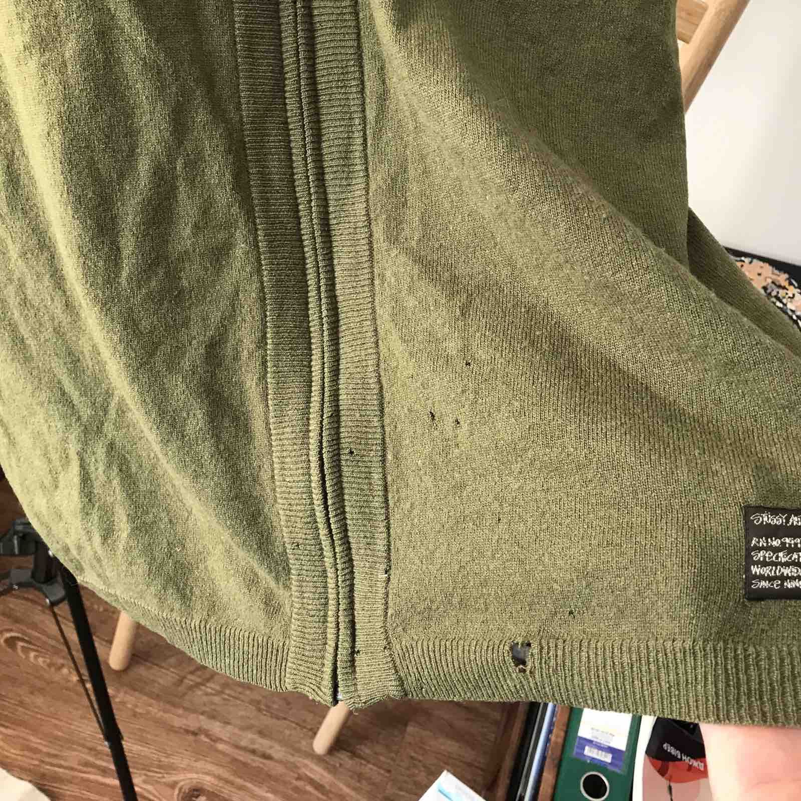 Stussy Vintage Stussy Knit Olive Collar Cardigan Zip Up 90s Size US XL / EU 56 / 4 - 6 Thumbnail
