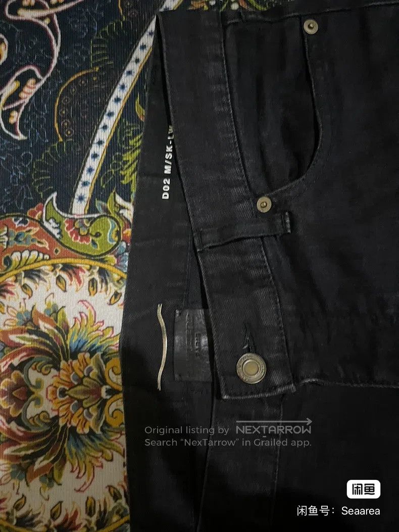 Saint Laurent Paris Saint Laurent Paris Black Mud-Dyed Frayed Denim Pants Size US 34 / EU 50 - 2 Thumbnail