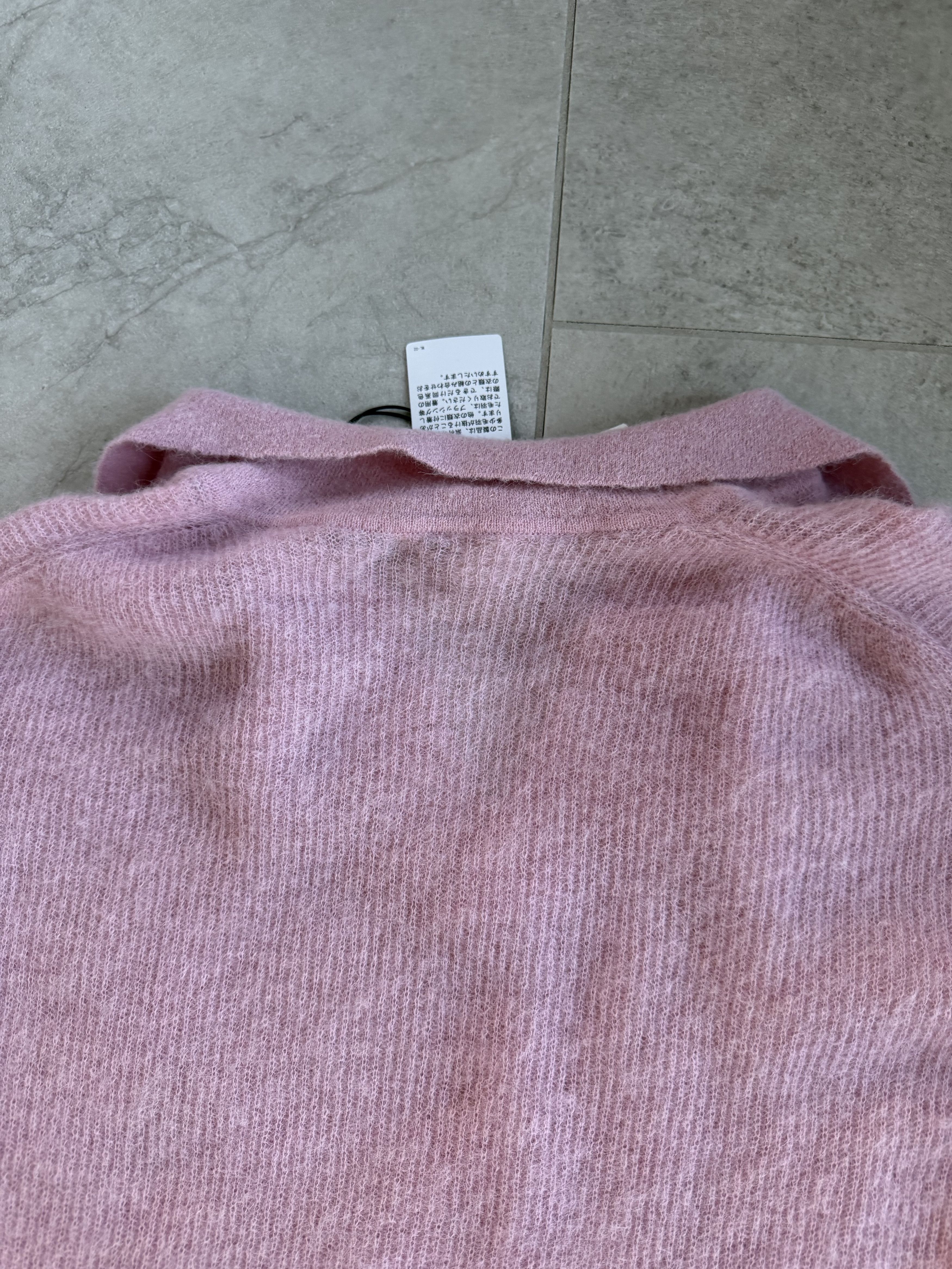 Auralee Auralee Baby Suri Alpaca Sheer Knit Skipper Polo in Pink Size US L / EU 52-54 / 3 - 6 Thumbnail