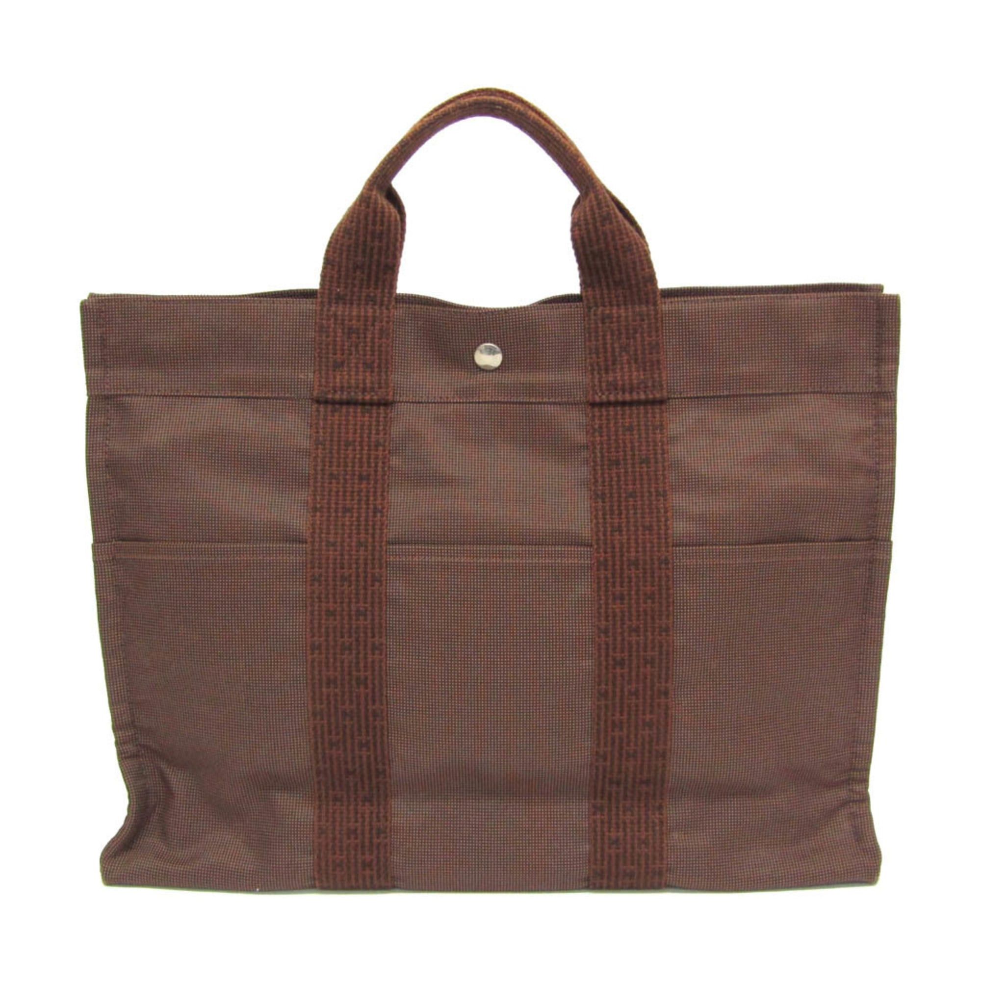 Hermes Hermes Her Line MM Men,Women Polyamide,Polyester Tote Bag Brown Size ONE SIZE - 1 Thumbnail