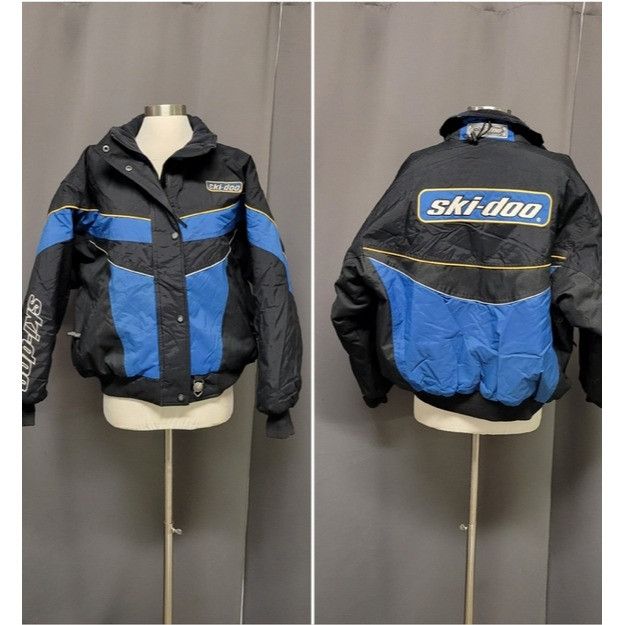 Ski-Doo Vintage 90s Ski-Doo Sno Gear Spellout Black Blue Snowmobile Size XL / US 12-14 / IT 48-50 - 7 Thumbnail