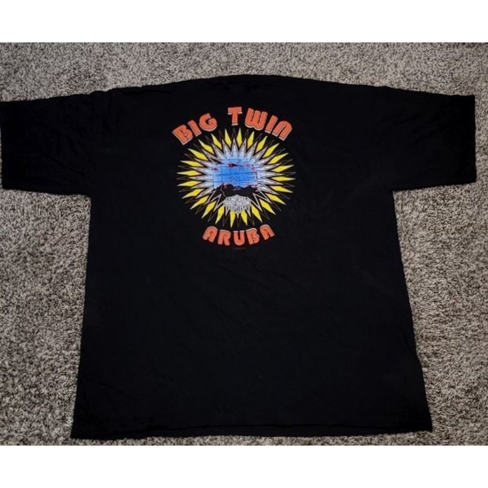 Harley Davidson VINTAGE Harley Davidson Big Twin Shirt XL Black Riding in Caribbean Aruba Motorcycle Biker NEW Mens Size US XL / EU 56 / 4 - 2 Thumbnail