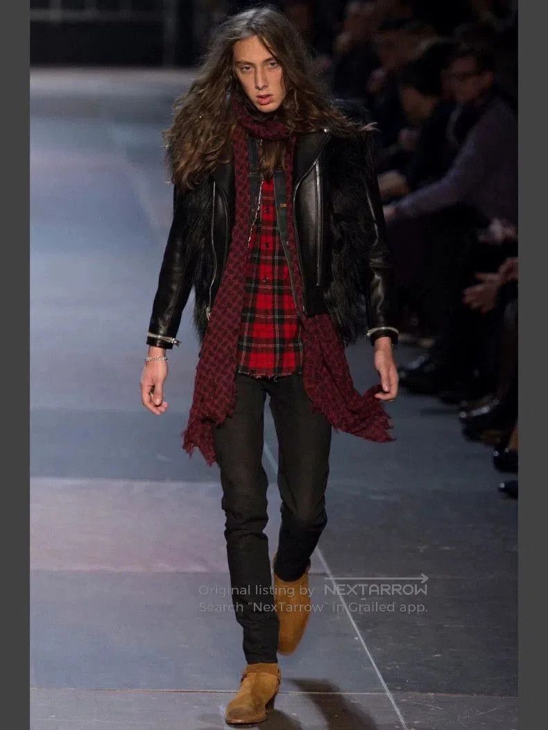Saint Laurent Paris Saint Laurent Red Black Plaid Wool Shirt. Size US M / EU 48-50 / 2 - 5 Thumbnail