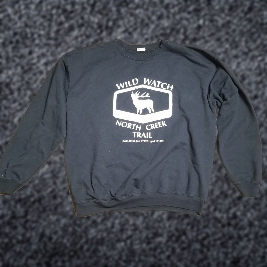 Swatch VINTAGE Yazbek Moose Crewneck Sweatshirt XL Men Black Graphic Print 90s Wildlife Watch North Creek Trail Size US XL / EU 56 / 4 - 1 Thumbnail