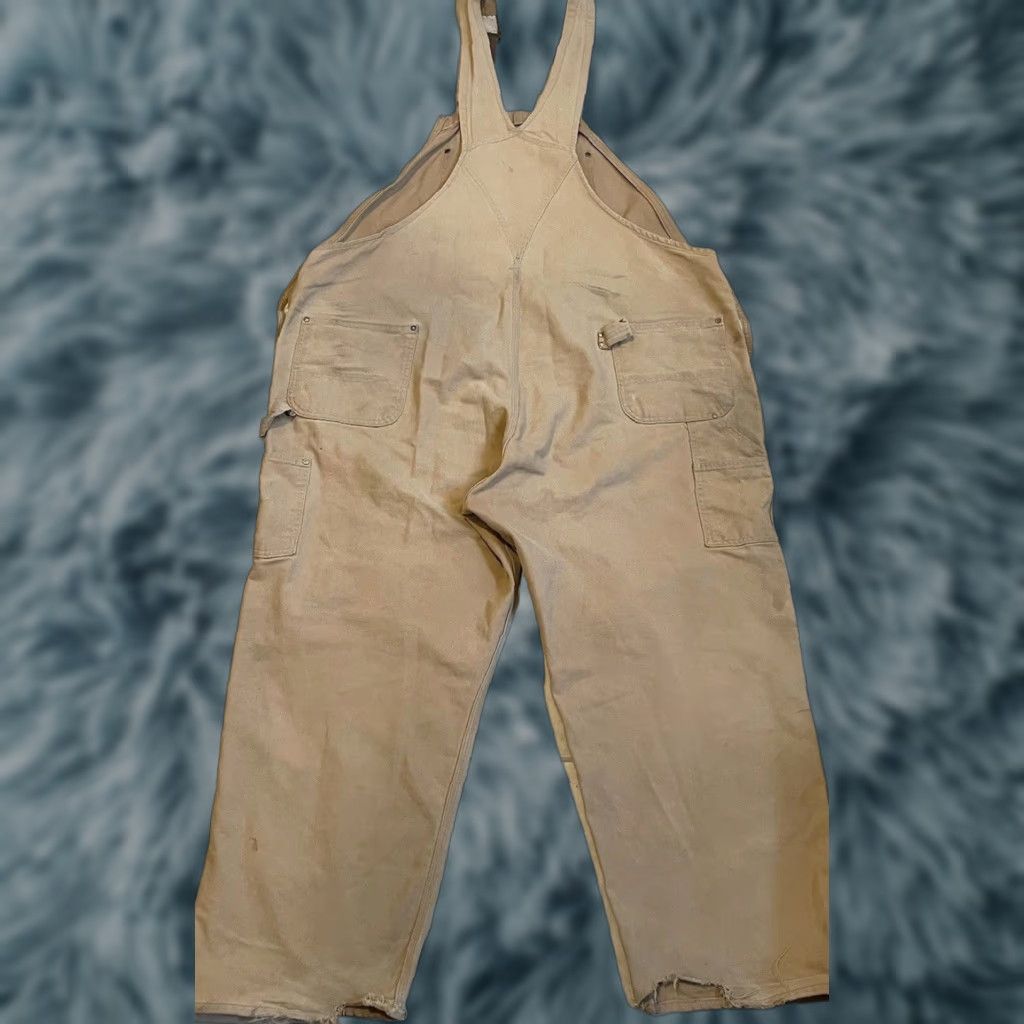 Carhartt Vtg Carhartt Faded Distress Overalls | 52 | Tan | Trucker | Grunge | USA | Vintage Workwear | Double Knee | 80s 90s | Men Size US 36 / EU 52 - 1 Thumbnail