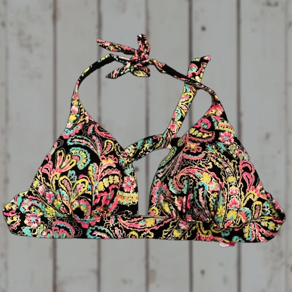 Victoria's Secret Victoria's Secret Bikini Top Paisley Floral Pink L Women Regular Size Bikini Top Size L / US 10 / IT 46 - 1 Thumbnail
