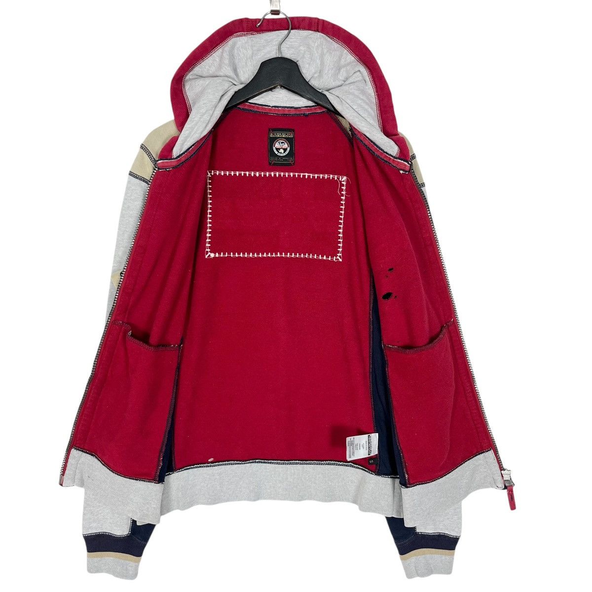 Napapijri Distressed Napapijri Zipper Hoodie Jacket Size US S / EU 44-46 / 1 - 6 Thumbnail