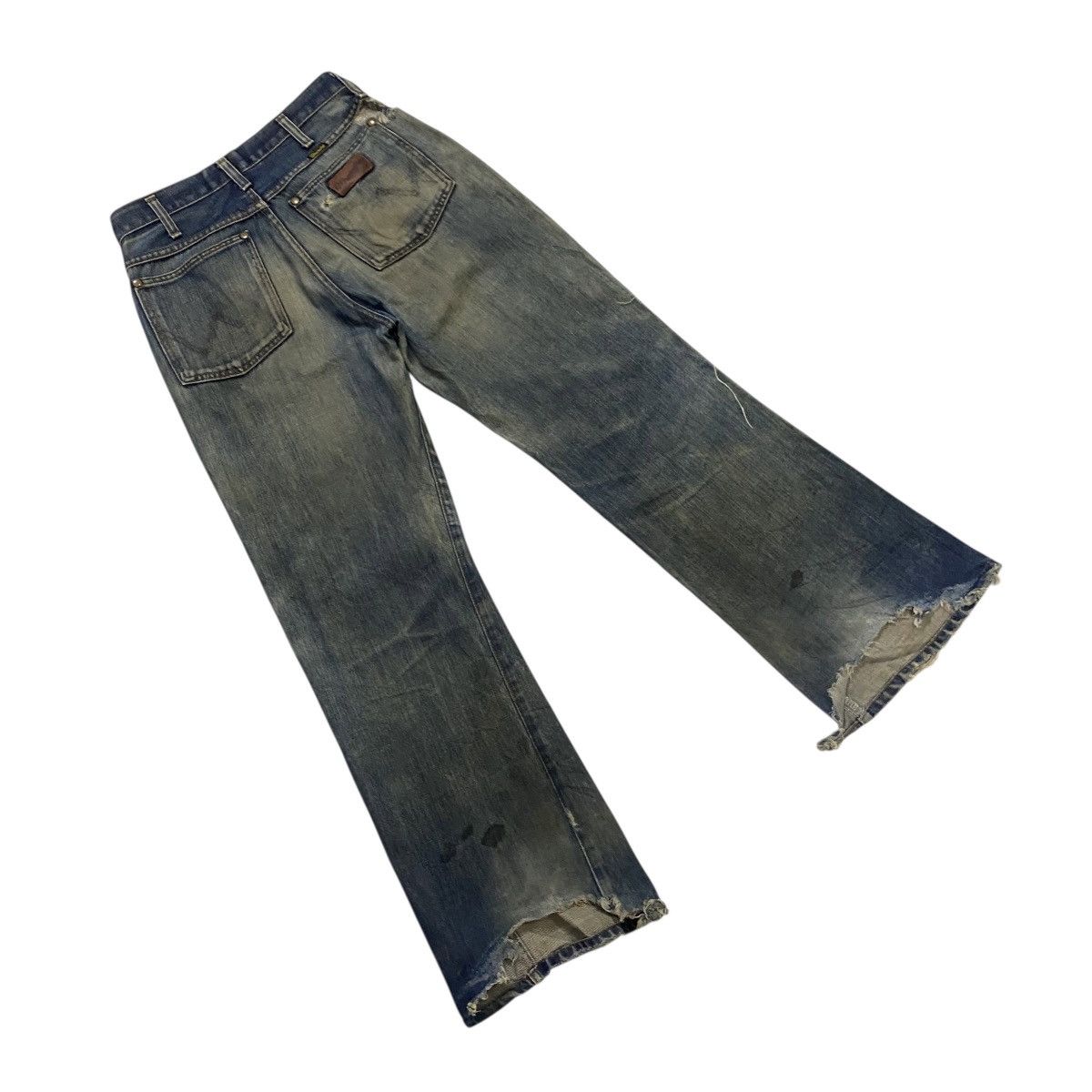 Vintage × Wrangler Wrangler distressed denim flare pant Size US 29 - 10 Thumbnail