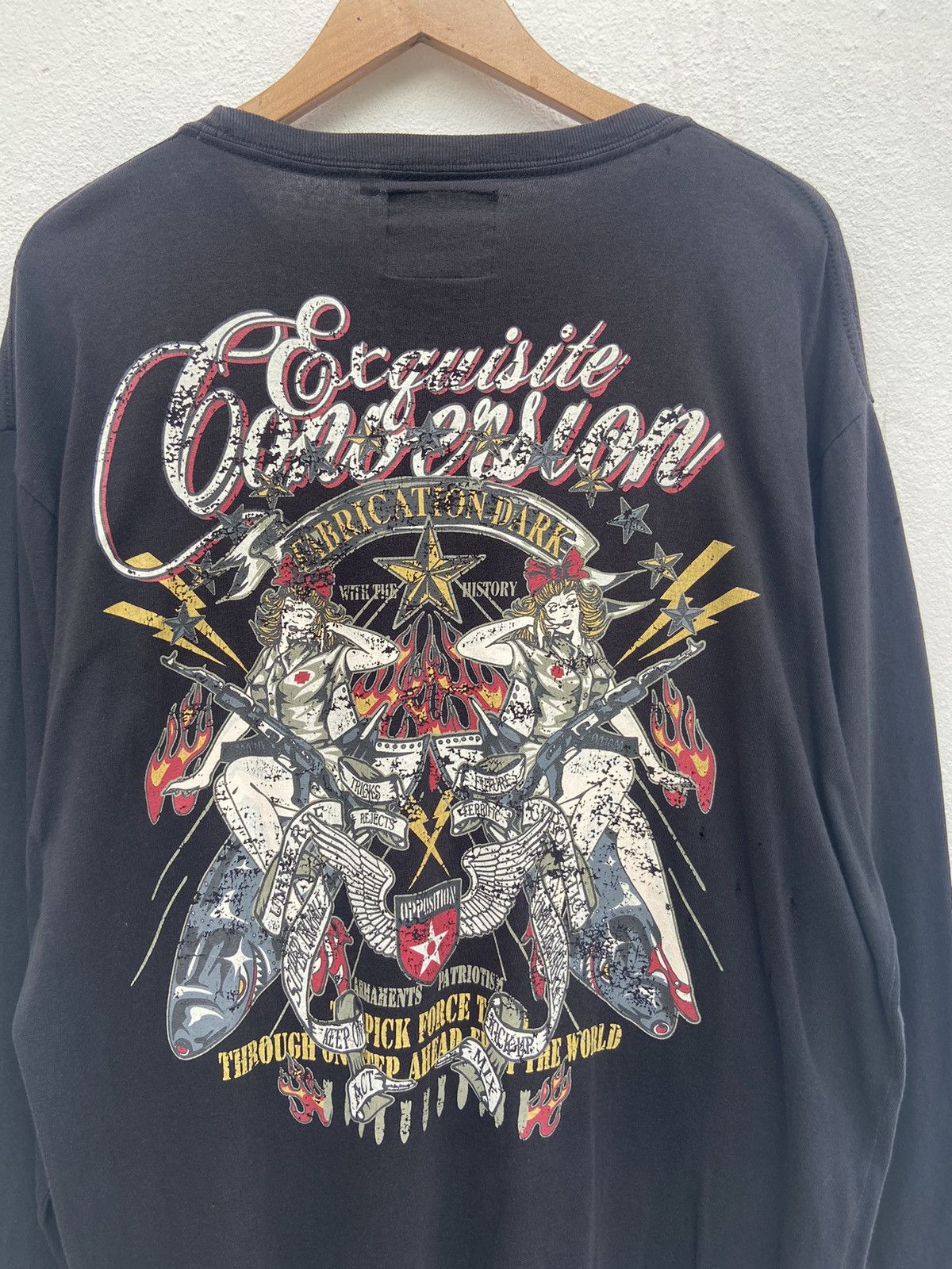 Japanese Brand Air Force t shirt long sleeve War Smack distressed Size US XL / EU 56 / 4 - 2 Thumbnail