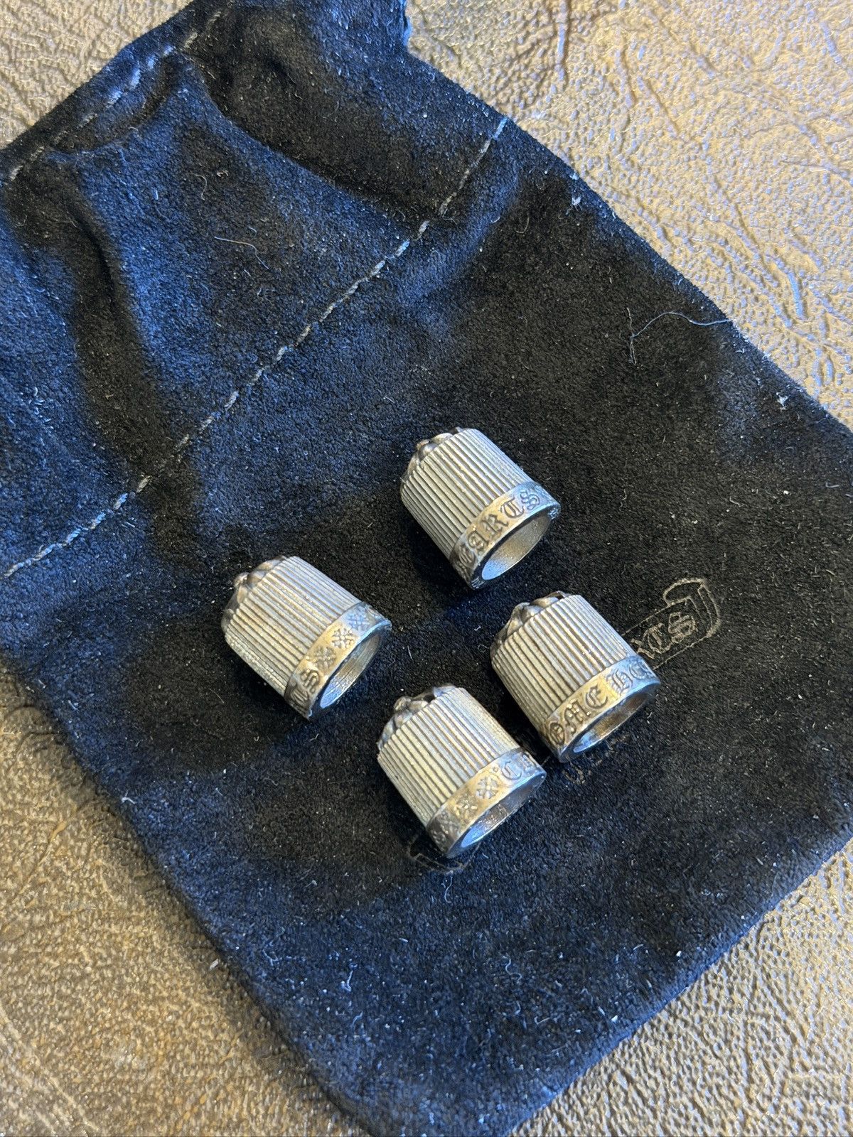 Chrome Hearts Chrome Hearts Sterling Silver Valve Cap Set Size ONE SIZE - 1 Thumbnail