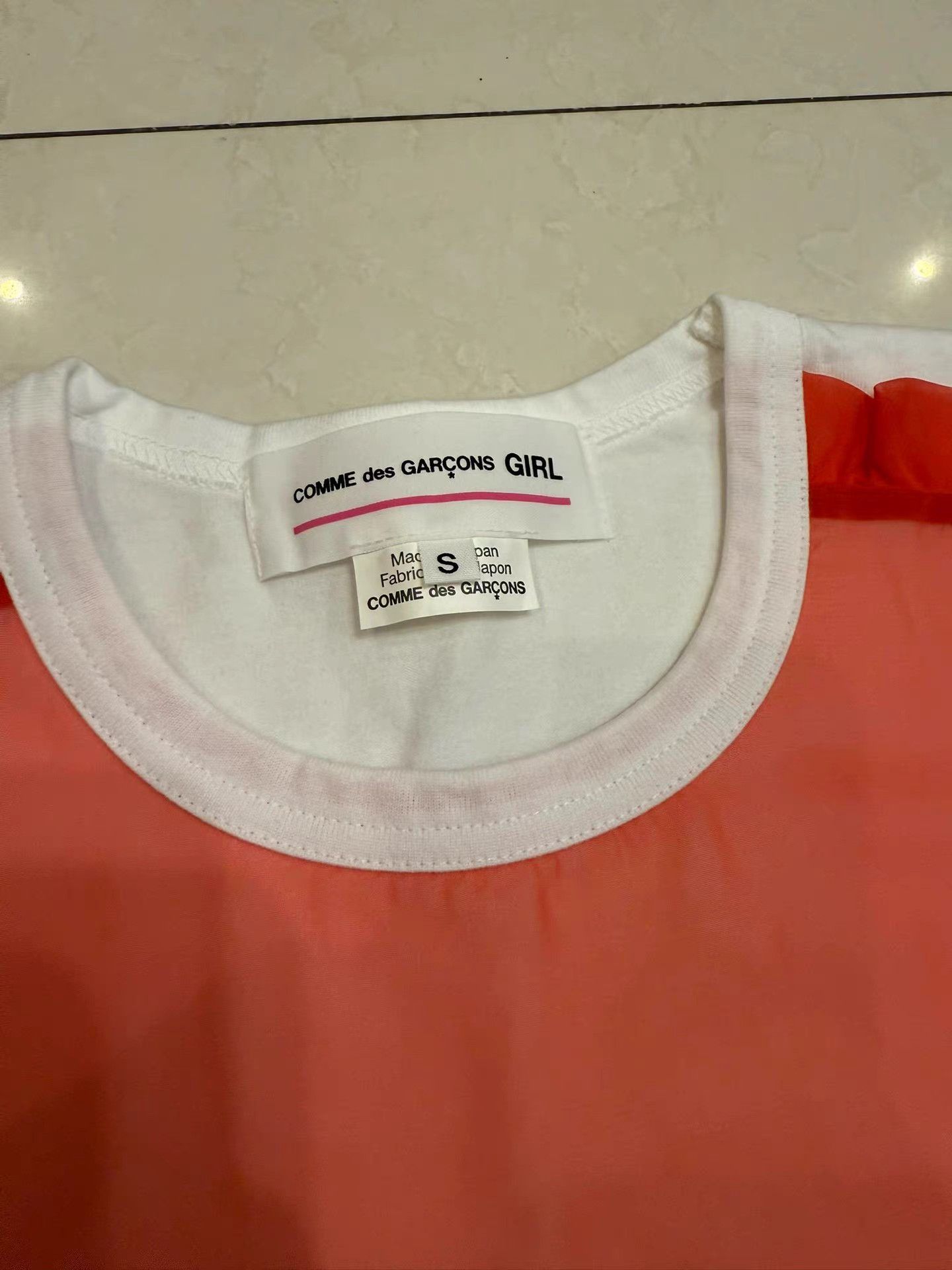 Comme des Garcons comme des garcons GIRL Mesh Panel Ruffle Cotton T-shirt K3 Size US S / EU 44-46 / 1 - 2 Thumbnail