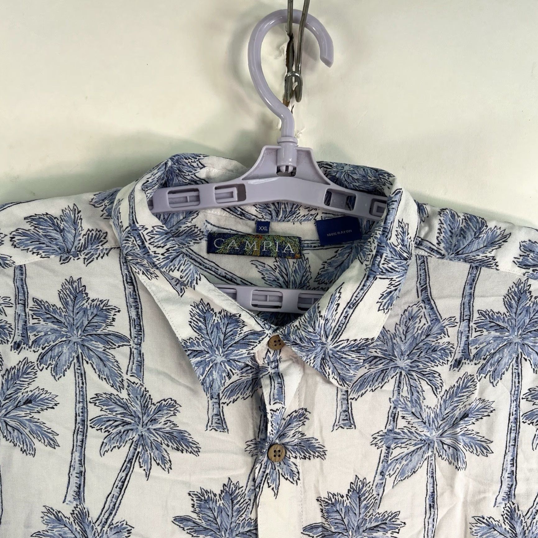 Vintage VINTAGE Campia Moda Hawaiian Button-Up Shirt Mens 2XL White/Blue Floral Short Sleeve Casual Beach Tropical Mens Size US XXL / EU 58 / 5 - 4 Thumbnail