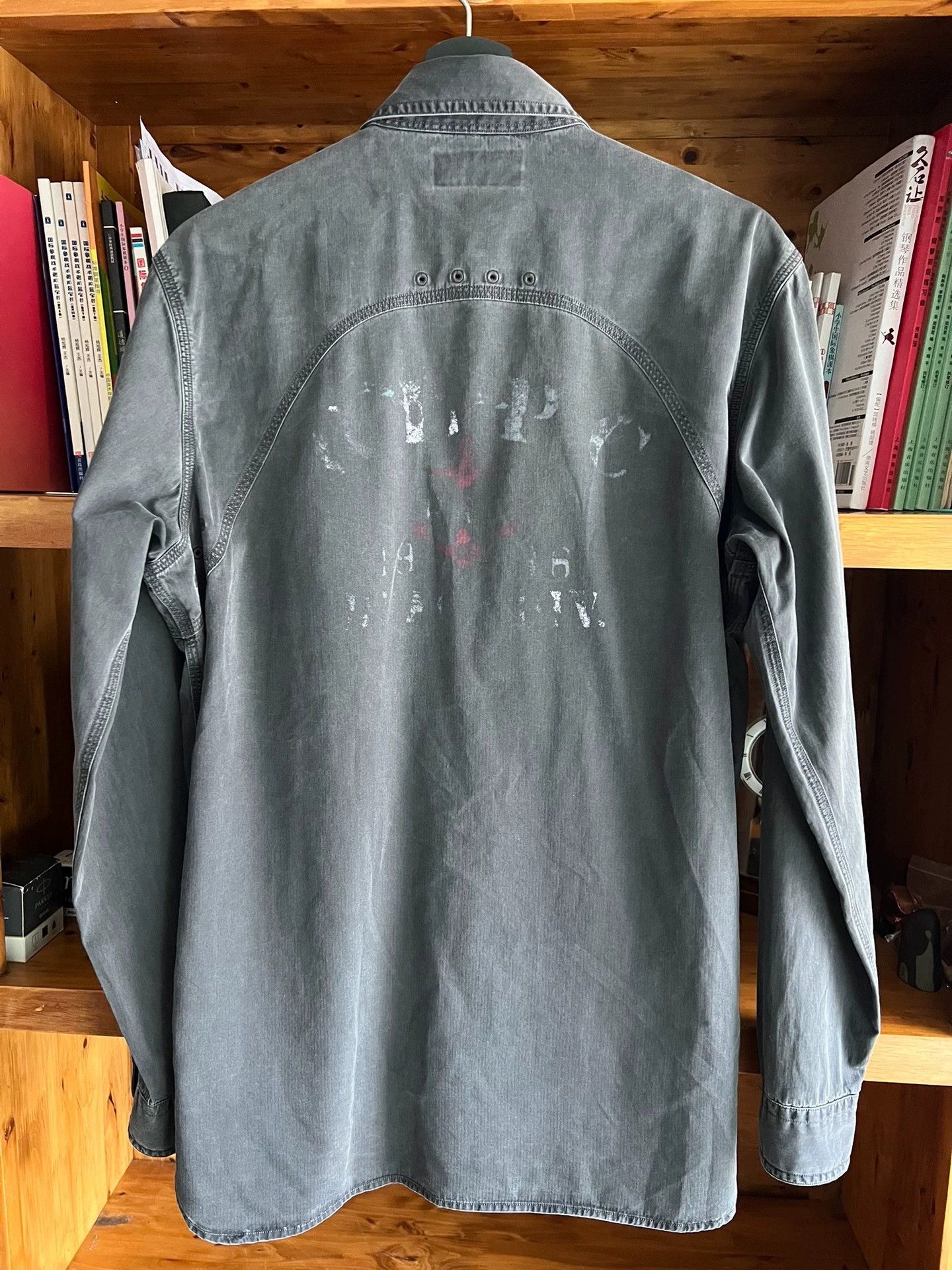 RRL Ralph Lauren Polo RL Blue Label Black Washed Shirt Back Graphic Triple Size US M / EU 48-50 / 2 - 5 Thumbnail