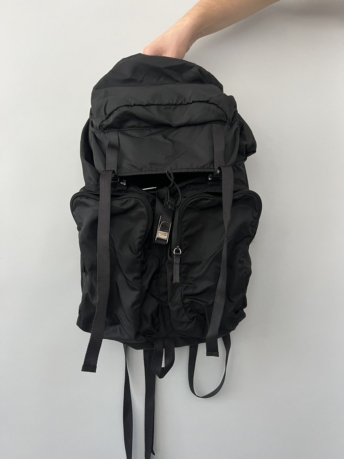 PRADA back pack black multi pocket