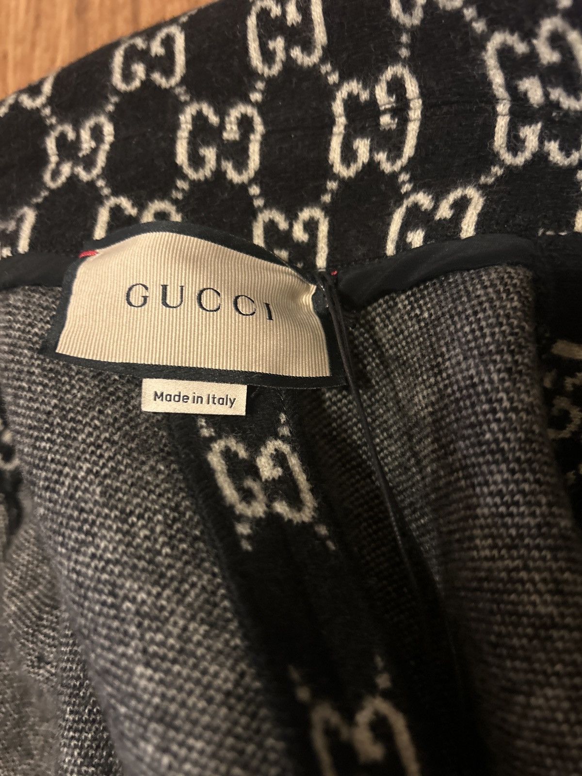 Gucci GUCCI GG Supreme Cape Wool Black White Cloak Size XS / US 0-2 / IT 36-38 - 6 Thumbnail