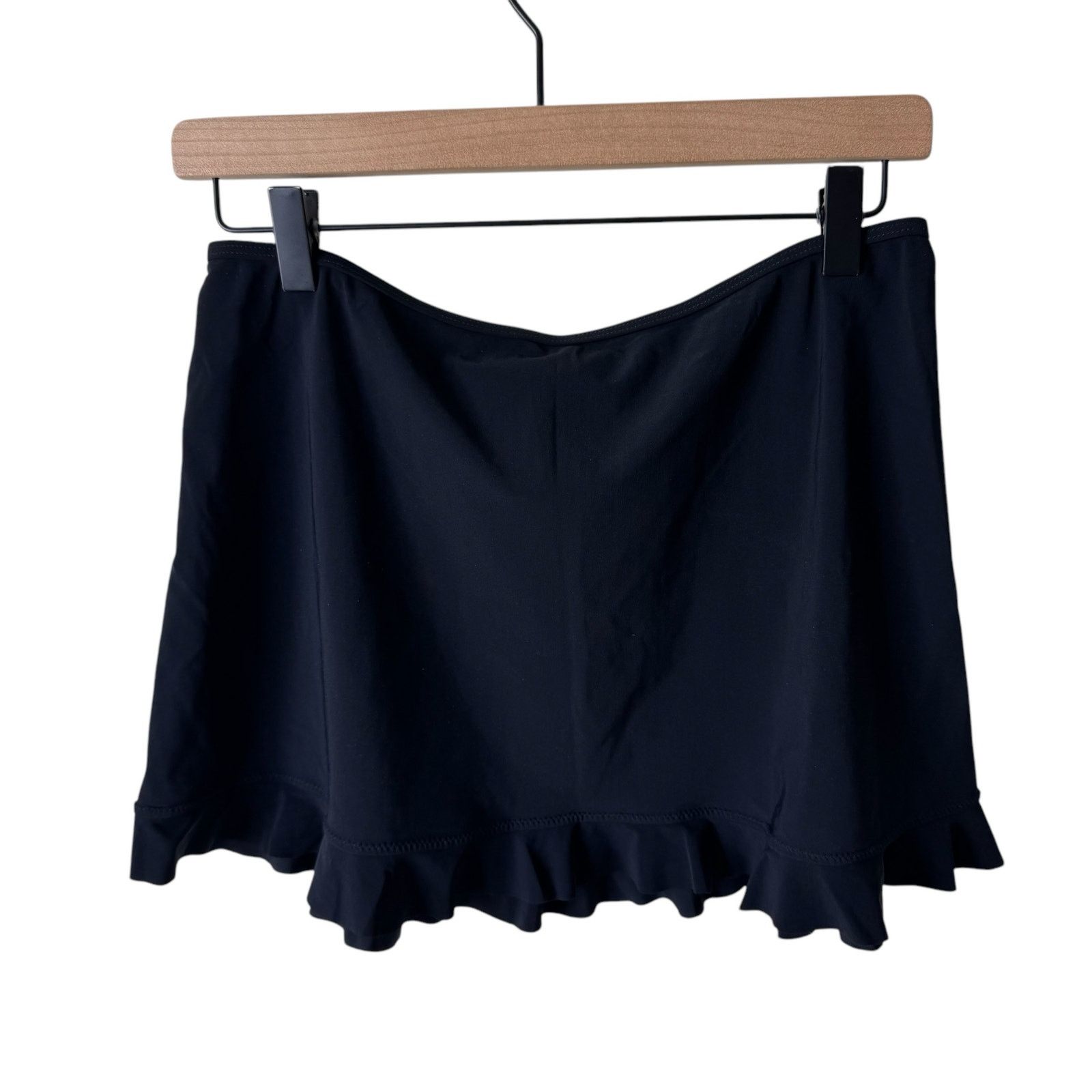 Other PROFILE BY GOTTEX Ruffle Pull on Swim Skirt BLACK Size 26" / US 2 / IT 38 - 3 Thumbnail