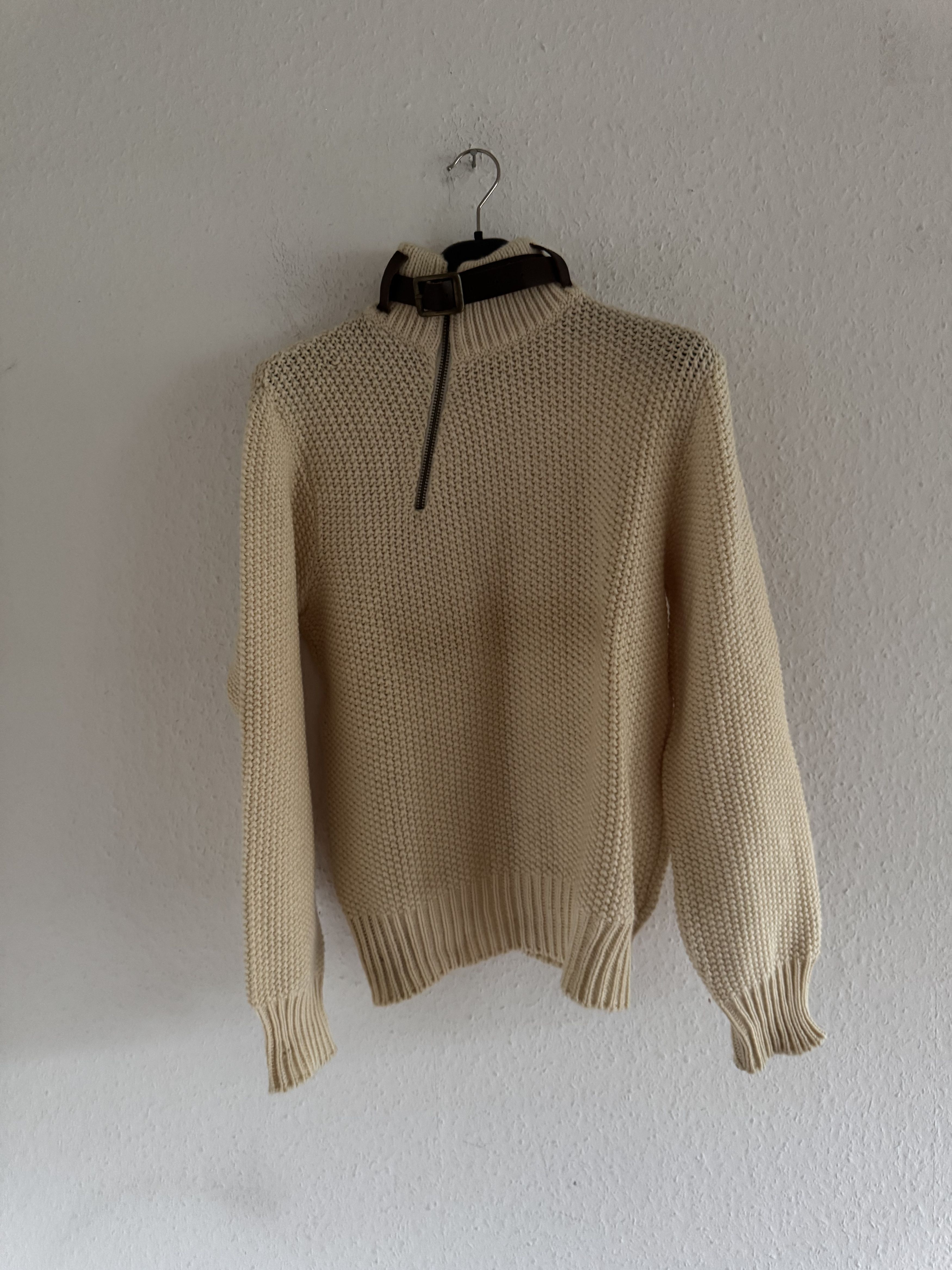 Dsquared2 FW02 Leather Strap Half Zip Knit Sweater Size US L / EU 52-54 / 3 - 10 Thumbnail