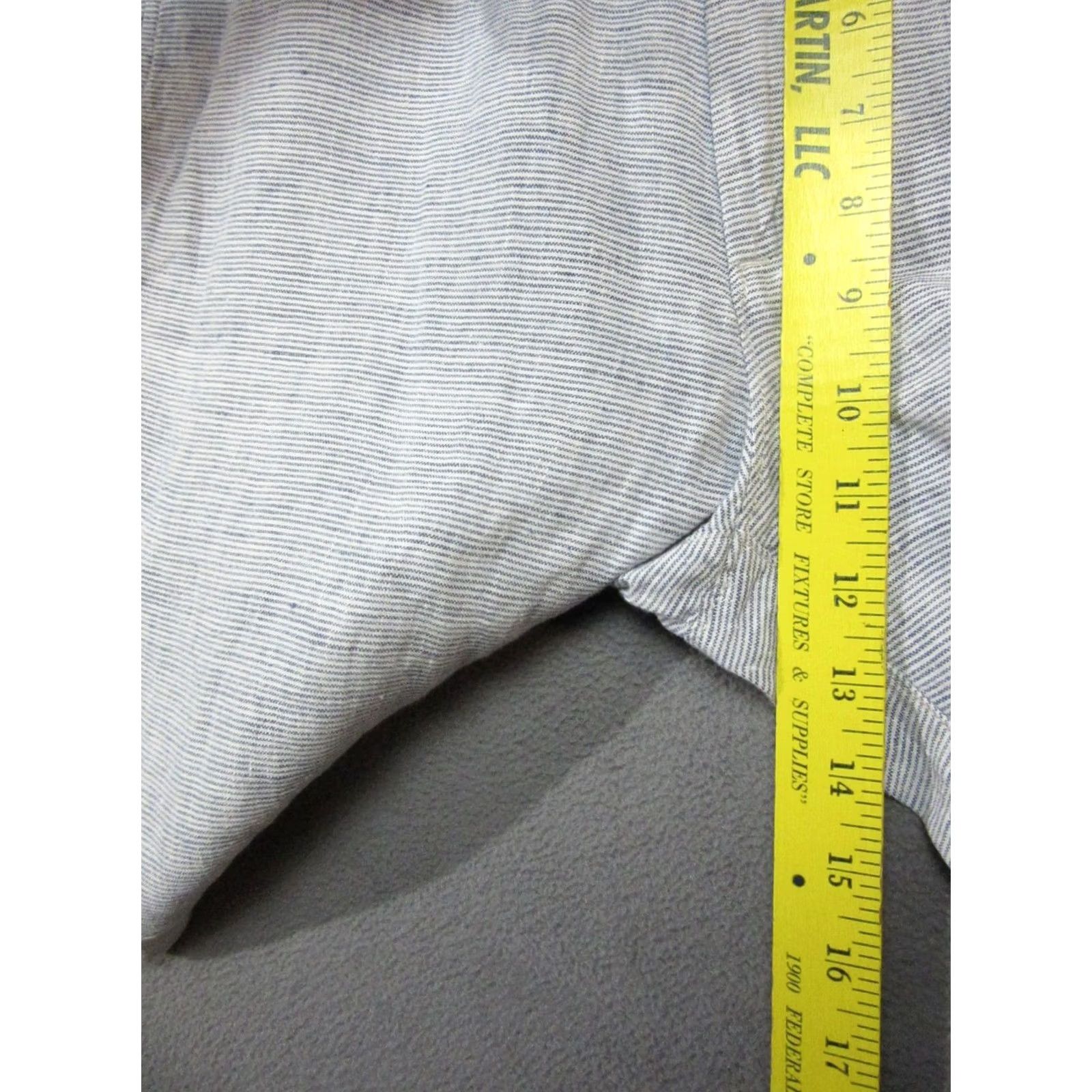 J.Crew J.Crew Shorts Mens 34 Blue White Striped Linen Summer Casual High Rise Size US 34 / EU 50 - 4 Thumbnail