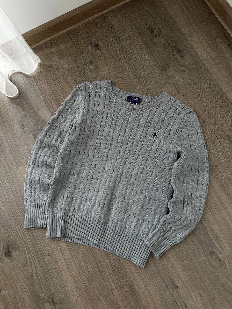 Polo Ralph Lauren × Vintage Vintage Polo Ralph Lauren Cable Knit Gray Sweater Size US S / EU 44-46 / 1 - 6 Thumbnail