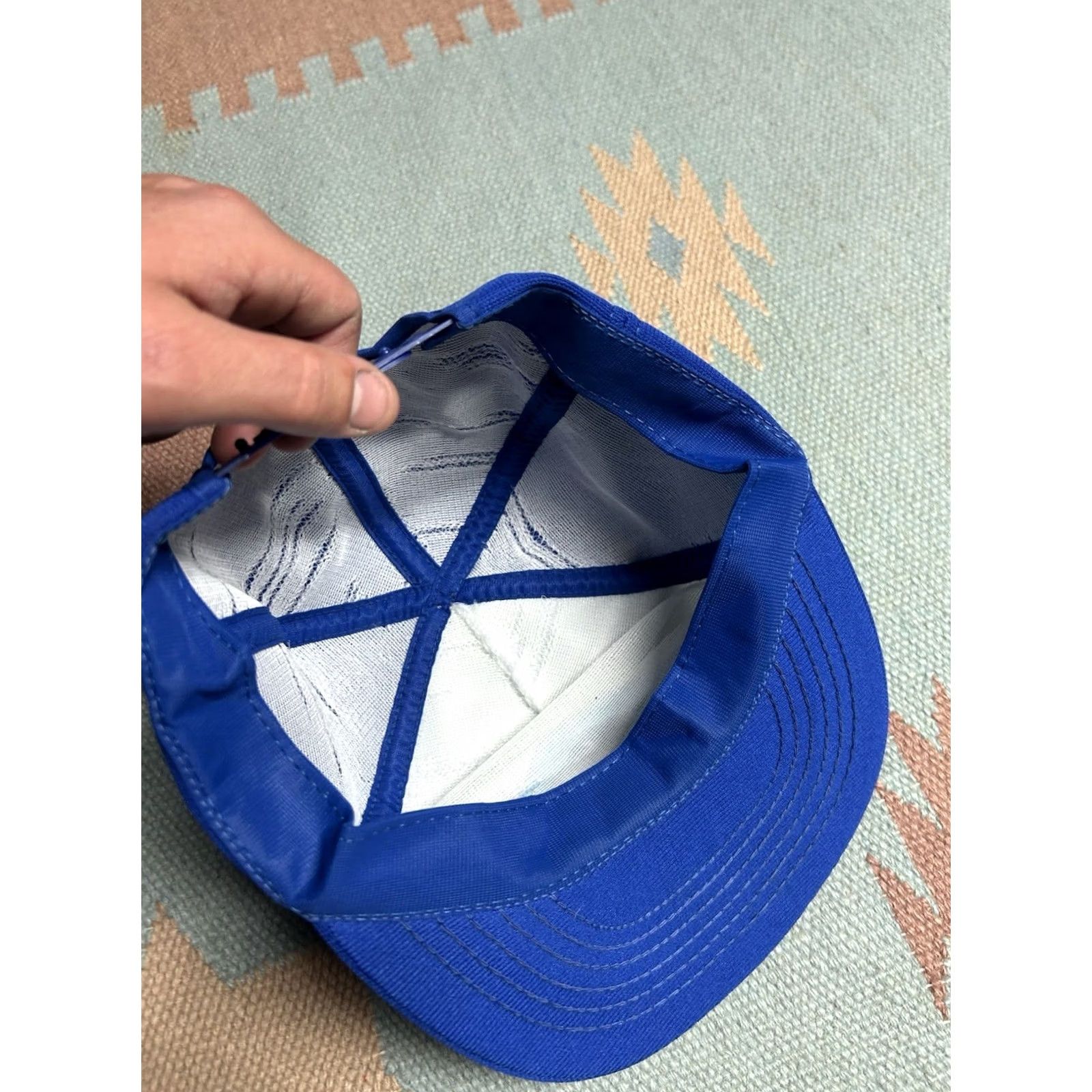 Vintage VINTAGE 80s White Snapback Hat Cap Adjustable True Blue Styrofoam blue white Men Size ONE SIZE - 5 Thumbnail