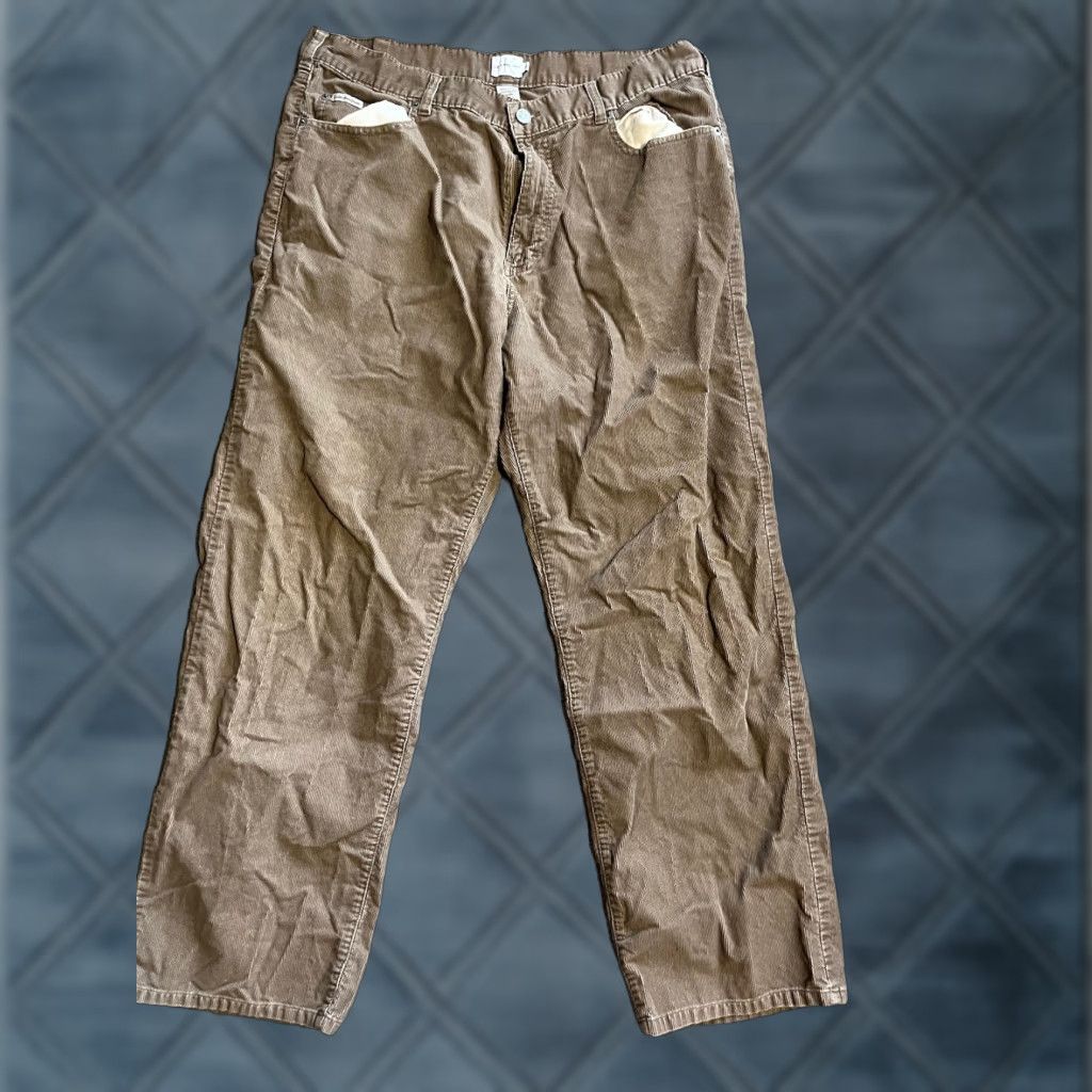 Calvin Klein Vintage Calvin Klein Pants Mens 38x30 Brown Corduroy Chino Straight Leg Casual Khaki Size US 38 / EU 54 - 1 Thumbnail