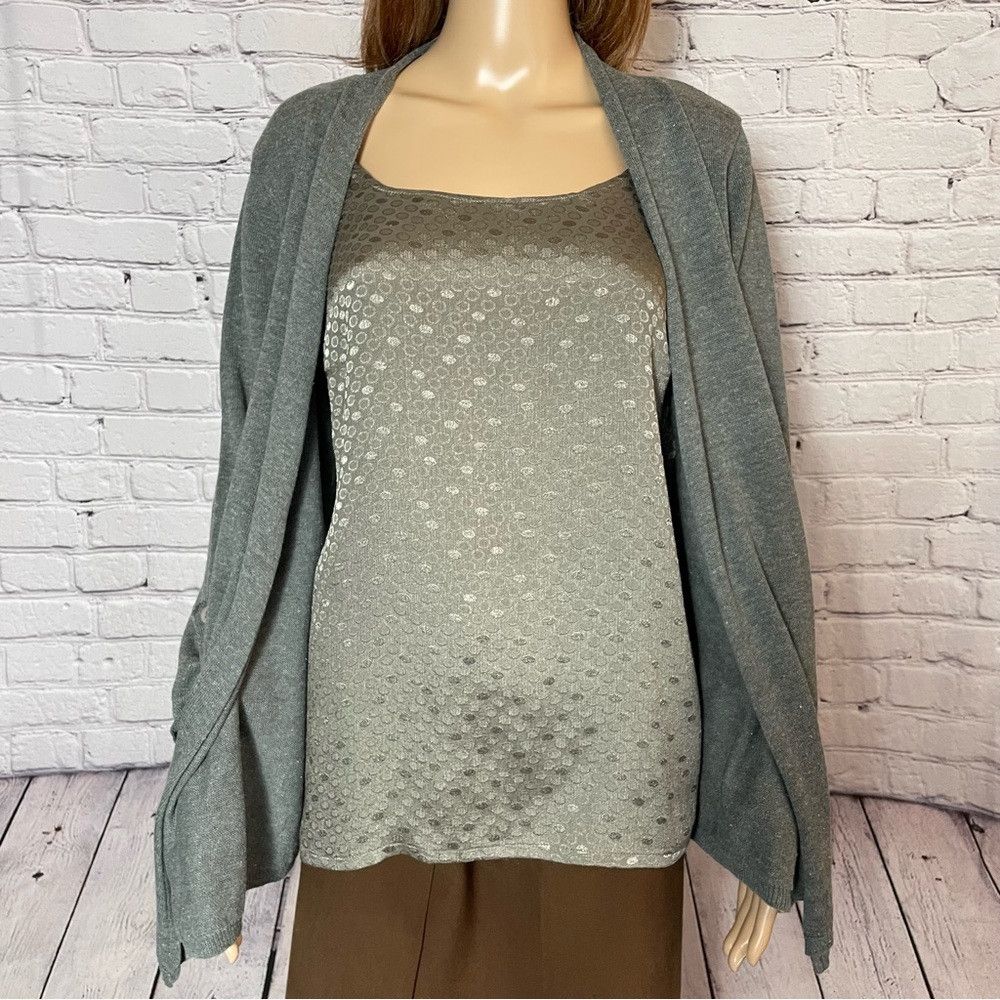 Other Elementz Grey Cardigan With Attached Tank Top Size M Size M / US 6-8 / IT 42-44 - 3 Thumbnail