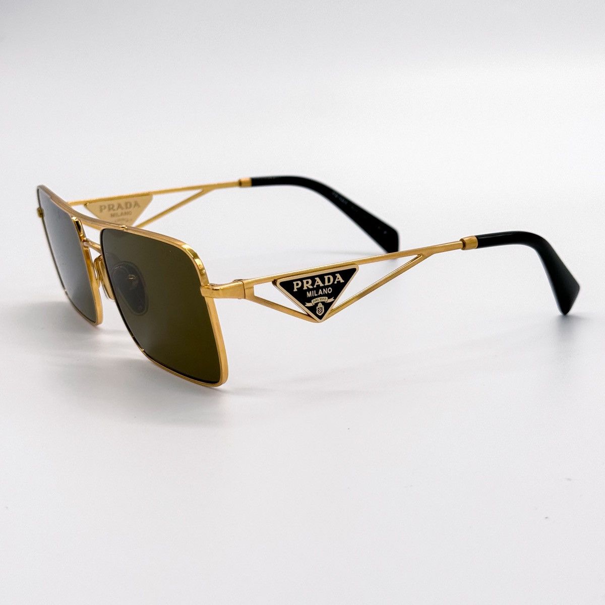 Prada NEW PRADA SPR A52 15N01T SQUARE GOLD PRA52S 15N01T WOMEN Size ONE SIZE - 5 Thumbnail